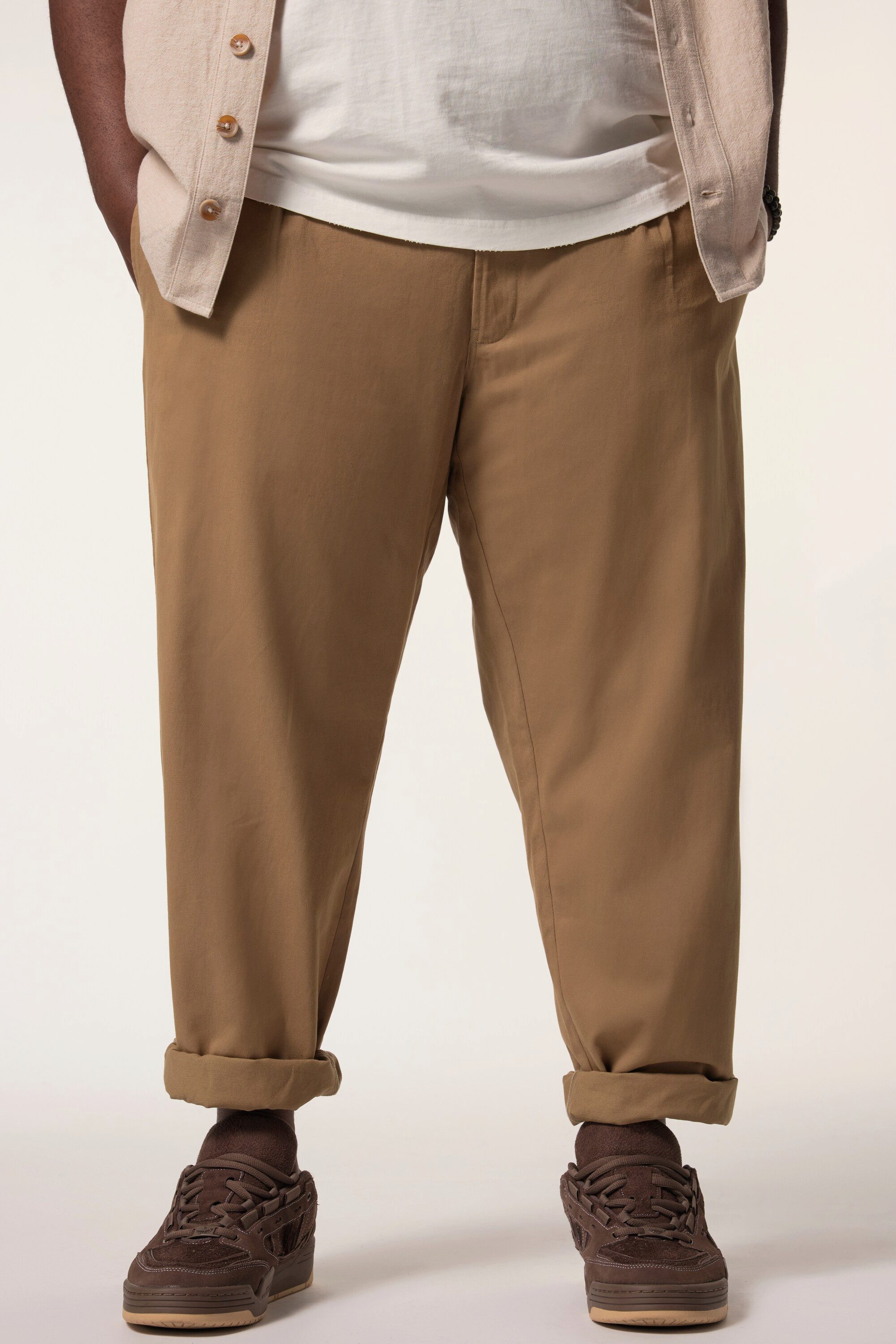 Chinohose Bundfaltenhose Baggy Fit