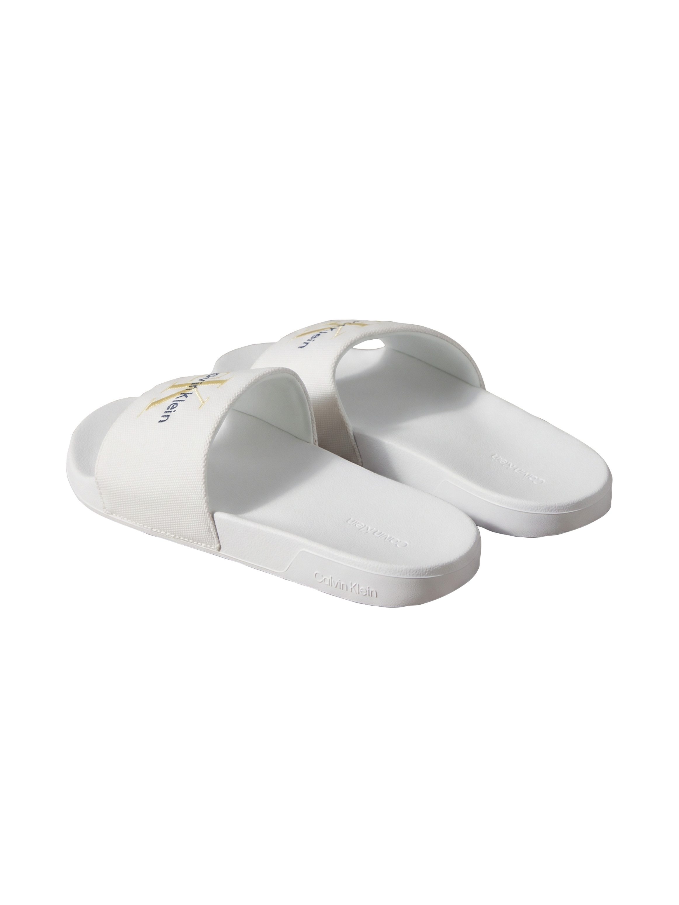 Calvin Klein ESS SLIDE CV WN Badepantolette Strandschuh, Flat mit CK-Stickerei