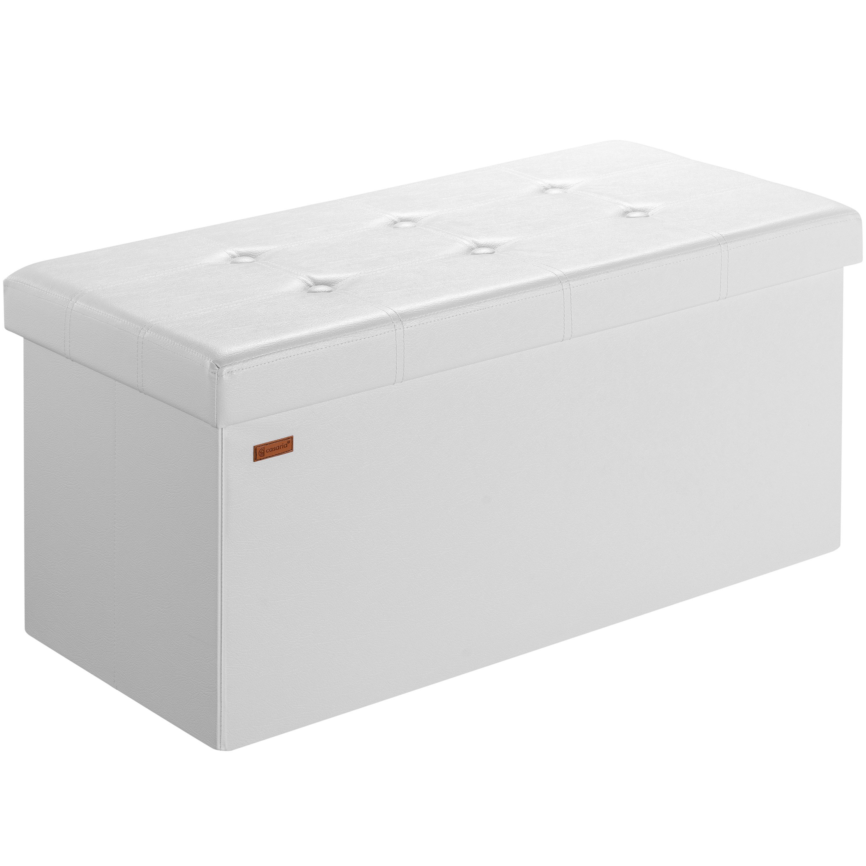 Casaria Sitzbank (1-St), mit Stauraum 80x40x40cm Faltbar 100 L Gepolstert Deckel Kunstleder