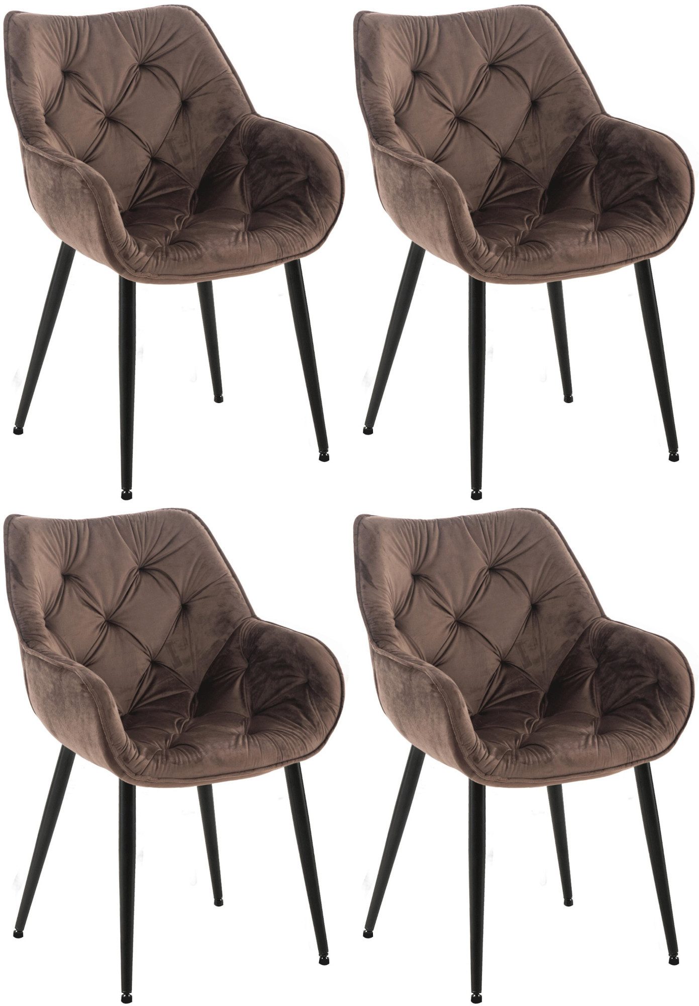 CLP Esszimmerstuhl Tanna Samt (4er Set, 4 St), Armlehnen, Metallgestell günstig online kaufen