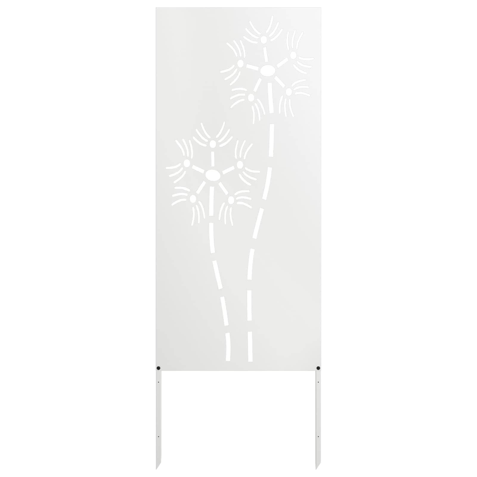 vidaXL Wandbild Garten Sichtschutz-Leinwand Weiß 50 x 140 cm, (1 St)
