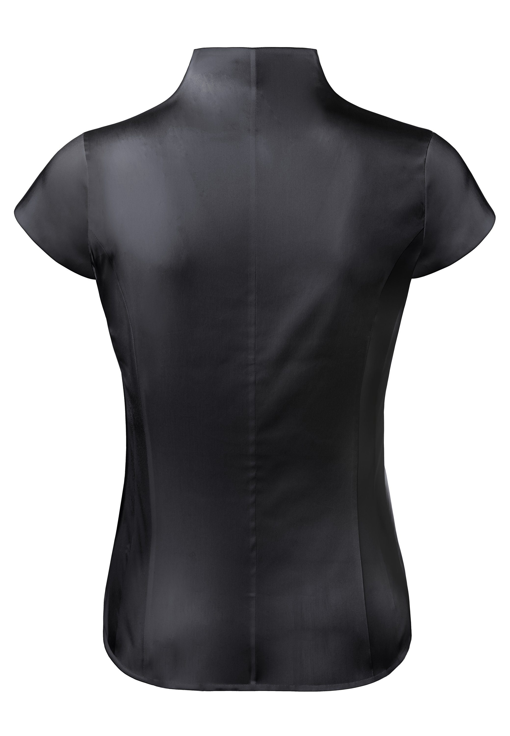 Vincenzo Boretti Klassische Bluse tailliert stretch Kelchkragen Kurzarm