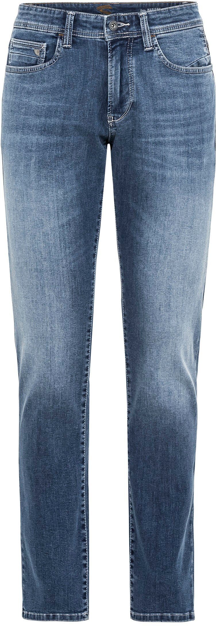 camel active 5-Pocket-Jeans MADISON leichter Used-Look mid blue