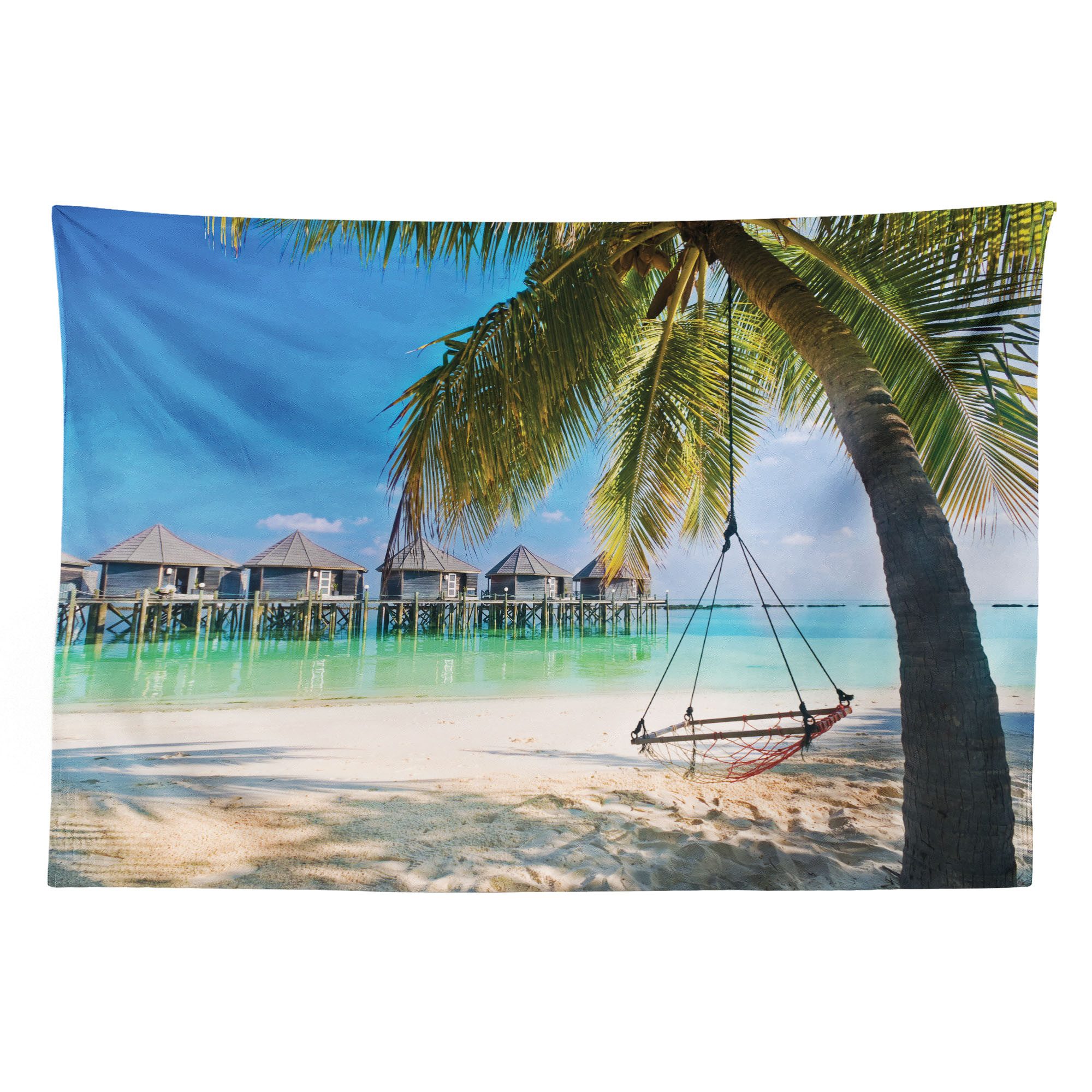 Abakuhaus Wandteppich aus Weiches Mikrofaser Stoff Für das Wohn und Schlafzimmer, rechteckig, Strand Karibik Tropical Coast