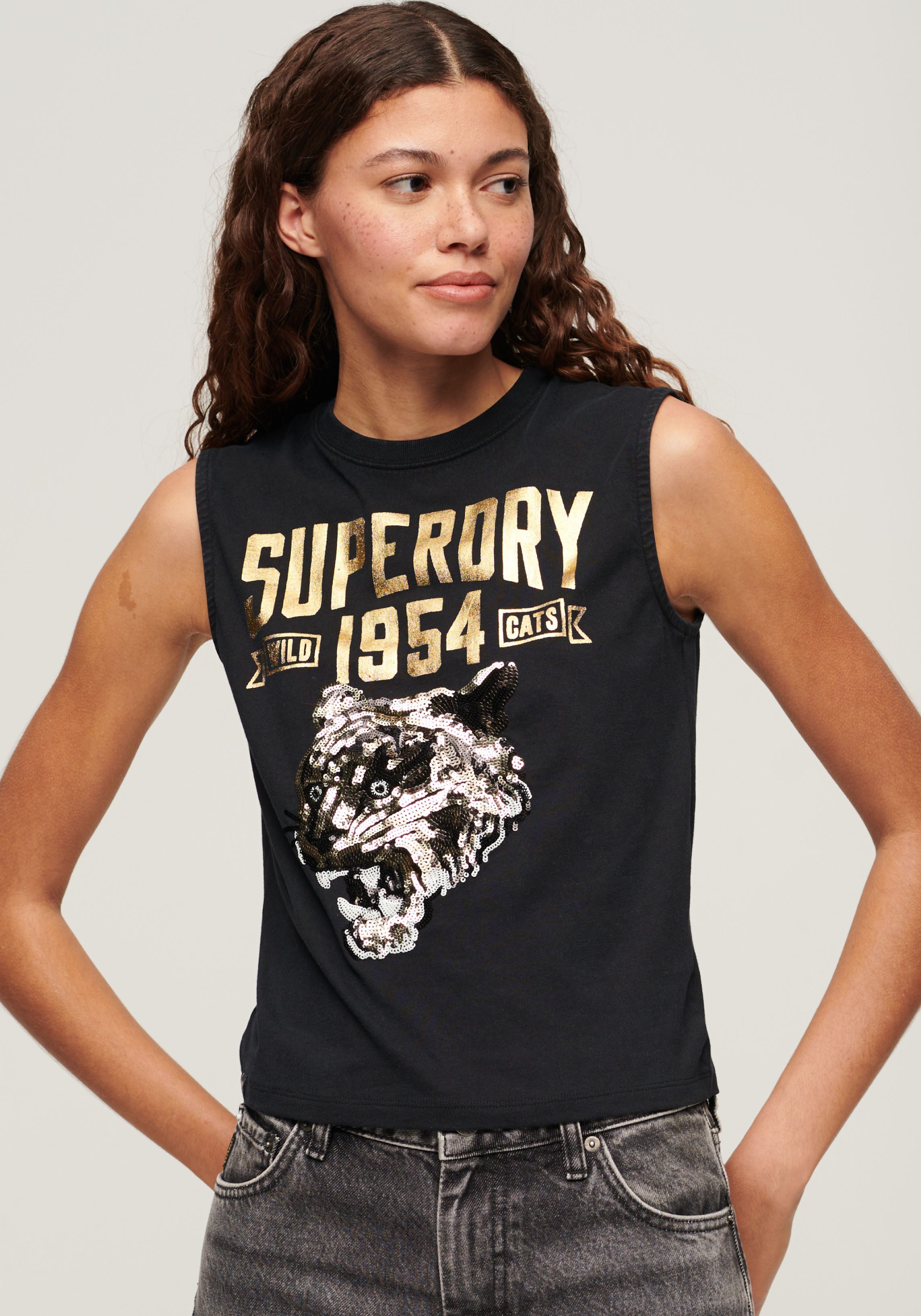 Superdry Tanktop EMBELLISH ARCHIVE FITTED TANK