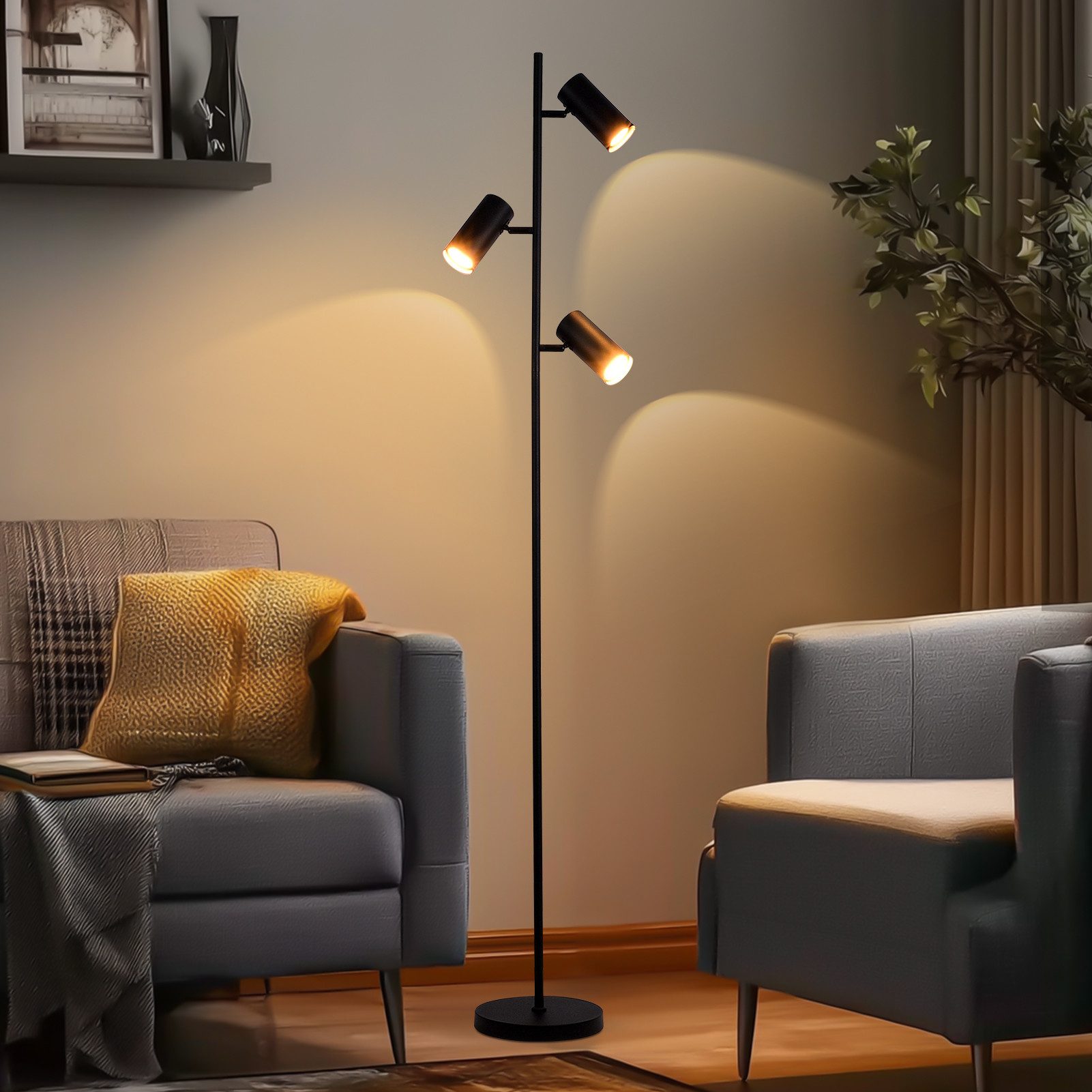 Tukrool Stehlampe 2/3 Flammig Metall Standleuchten,GU10 günstig online kaufen