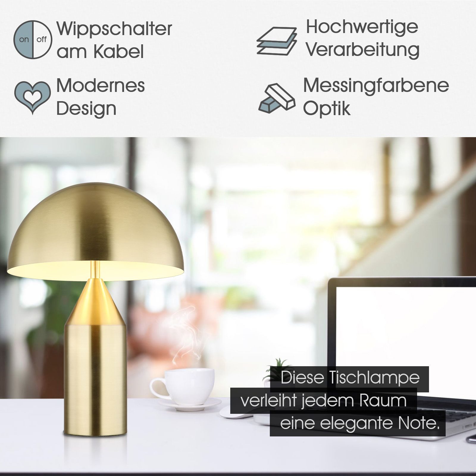 bmf-versand Tischleuchte Tischleuchte Wohnzimmer Messing Tischlampe günstig online kaufen