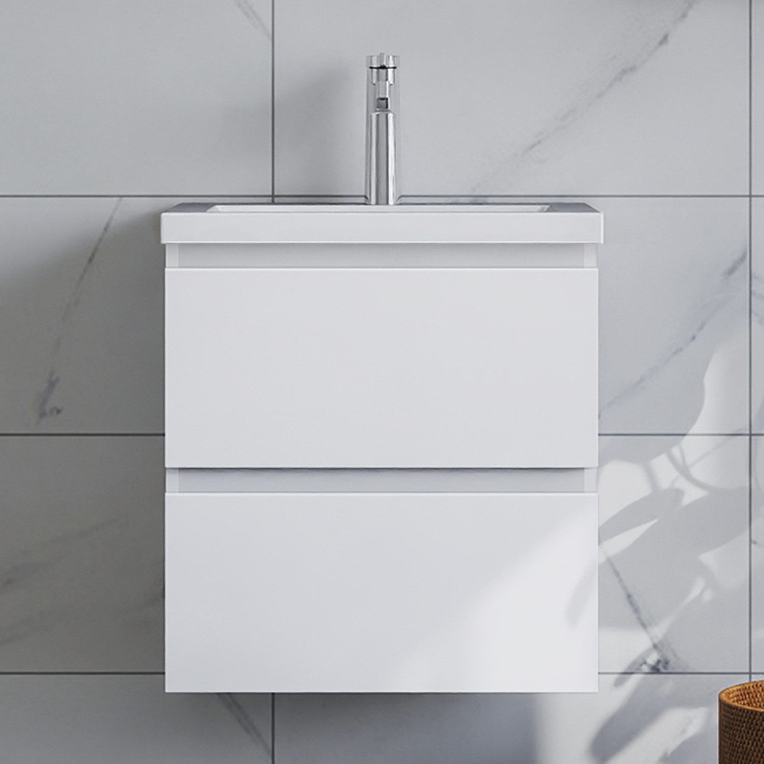 duschspa Waschtisch Waschbecken mit Unterschrank Badschrank Waschplatz Badmöbel Set, Matt, 50-120cm – Bild 3 von 5