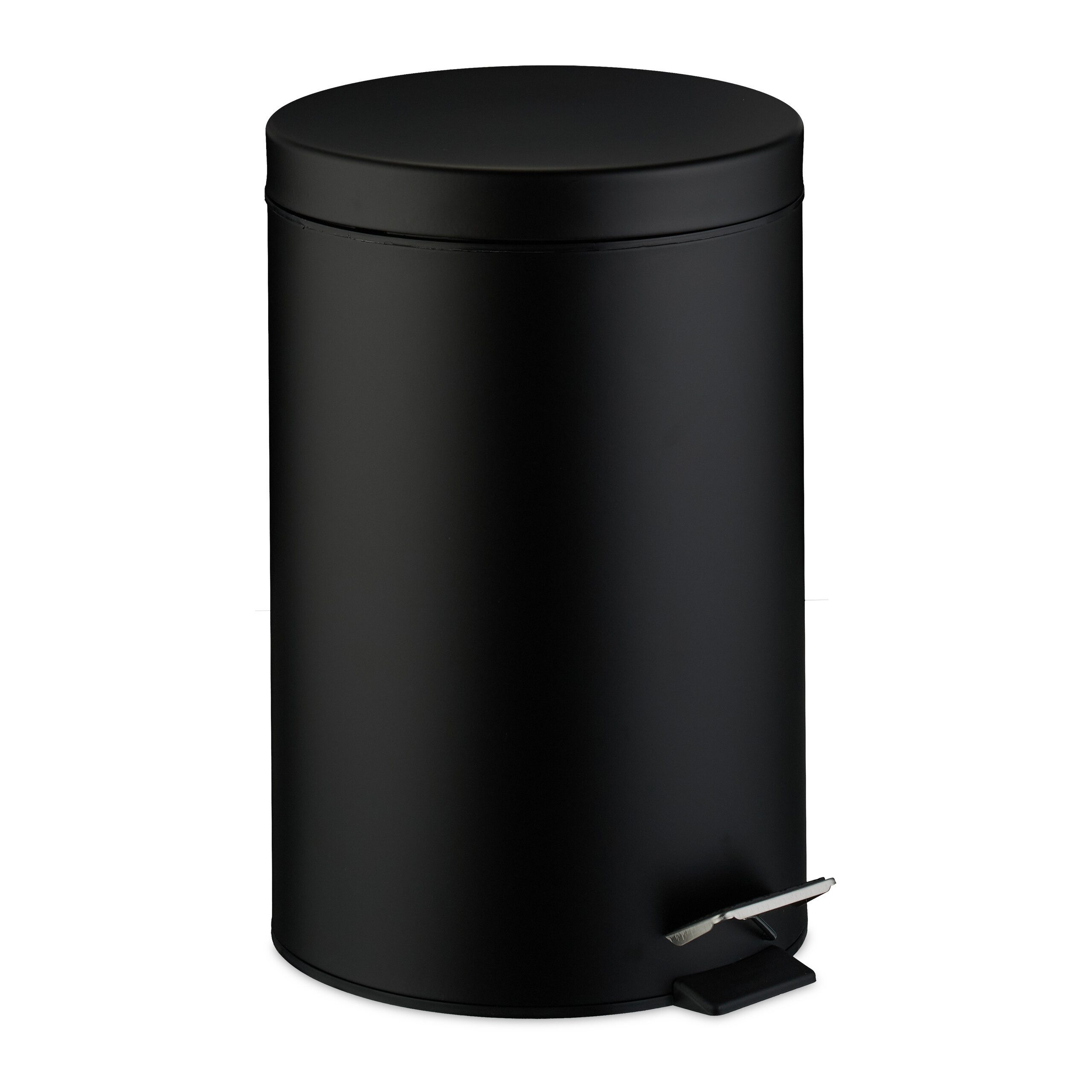relaxdays Mülleimer Runder Mülleimer Küche 20 Liter, schwarz