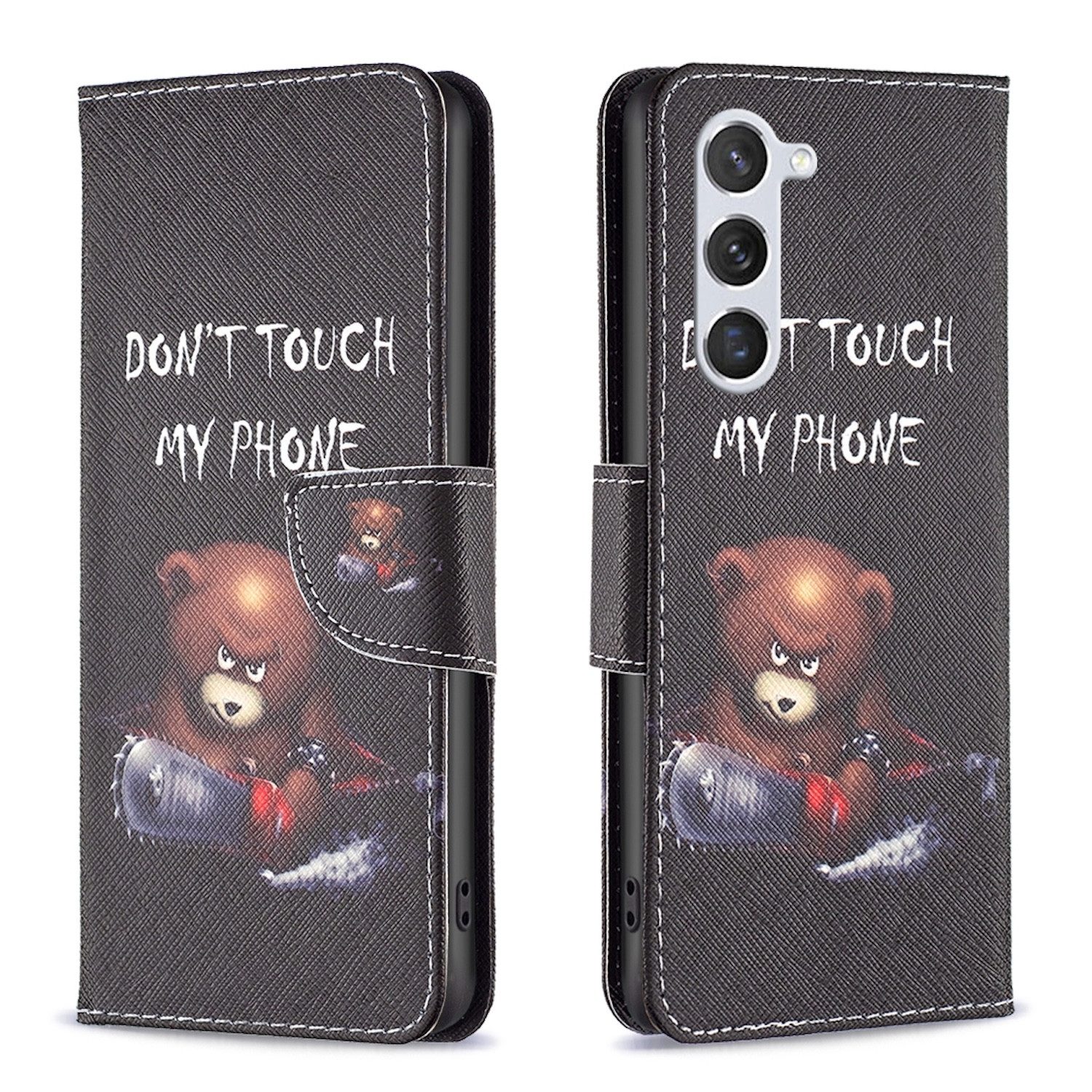 Wigento Handyhülle Für Samsung Galaxy S24 Kunstleder Handy Tasche Hülle Book Motiv 1 Case