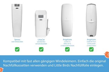 Little Birds Windeleimer Premium Nachfüllfolien kompatibel mit Windeleimer Angelcare & Spross
