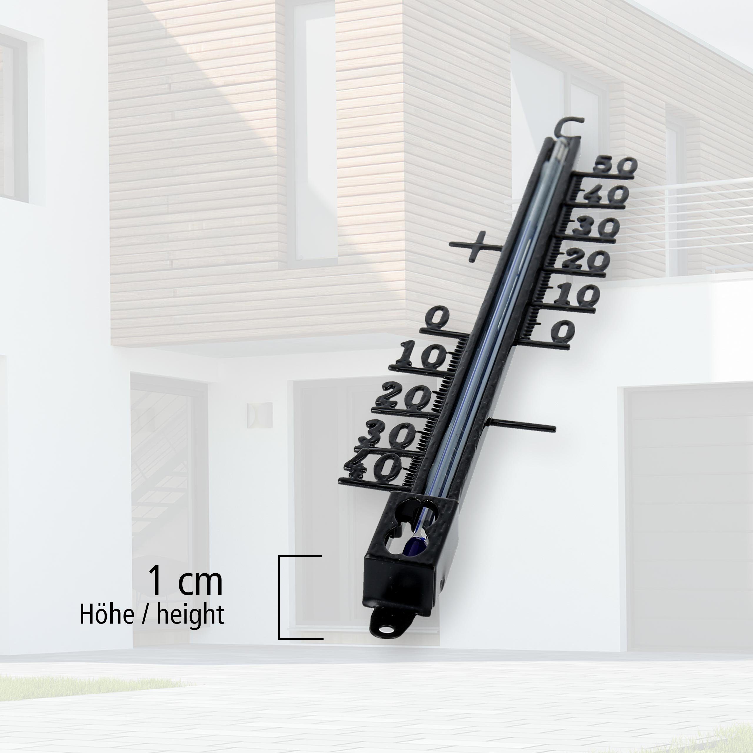 Lantelme Gartenthermometer Metall oder Kunststoff Auswahl Außen Innen Garten Thermometer Analog, Längen Auswählbar, Analoge Temperaturmessung, für Hauswand Balkon Wintergarten Terasse
