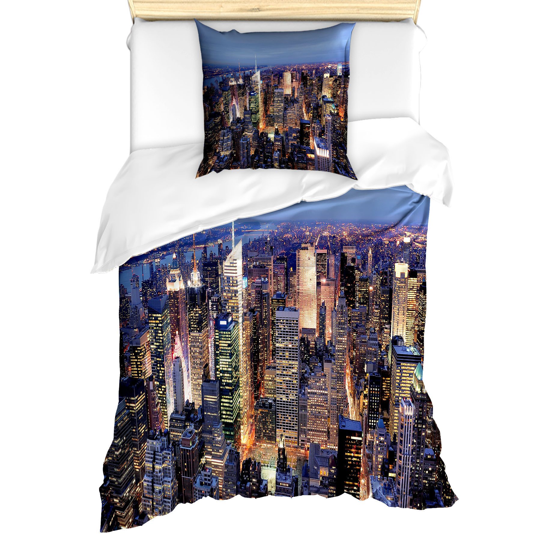 Abakuhaus Постельное белье Milbensicher Всеrgiker geeignet mit Kissenbezug, Microfaser, Landschaft Luftaufnahme von New York City