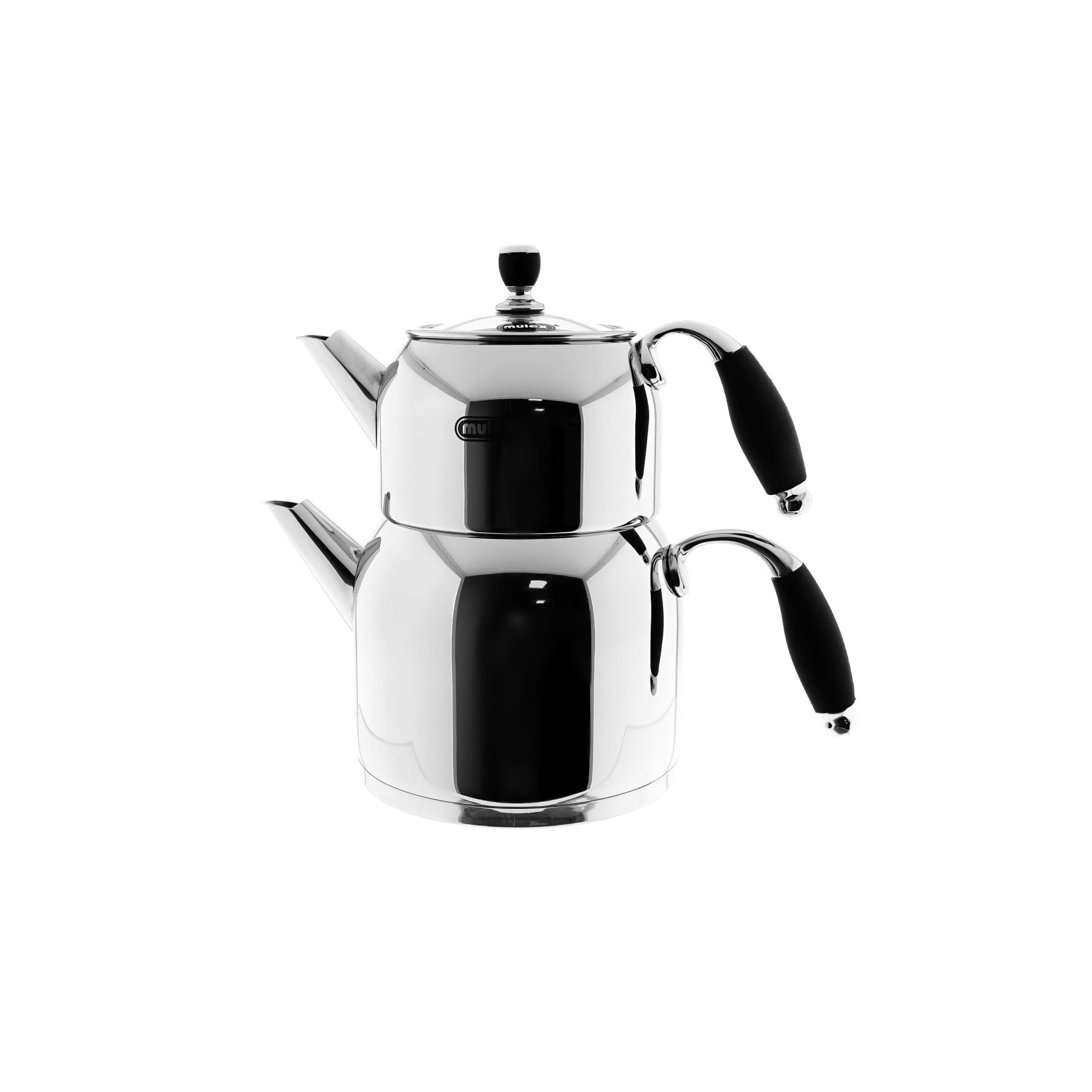 Mulex Caydanlik-Teekanne Set aus Edelstahl 18/10 – Praktisch, elegant und langlebig 0,7L+1,5L, (1-St)