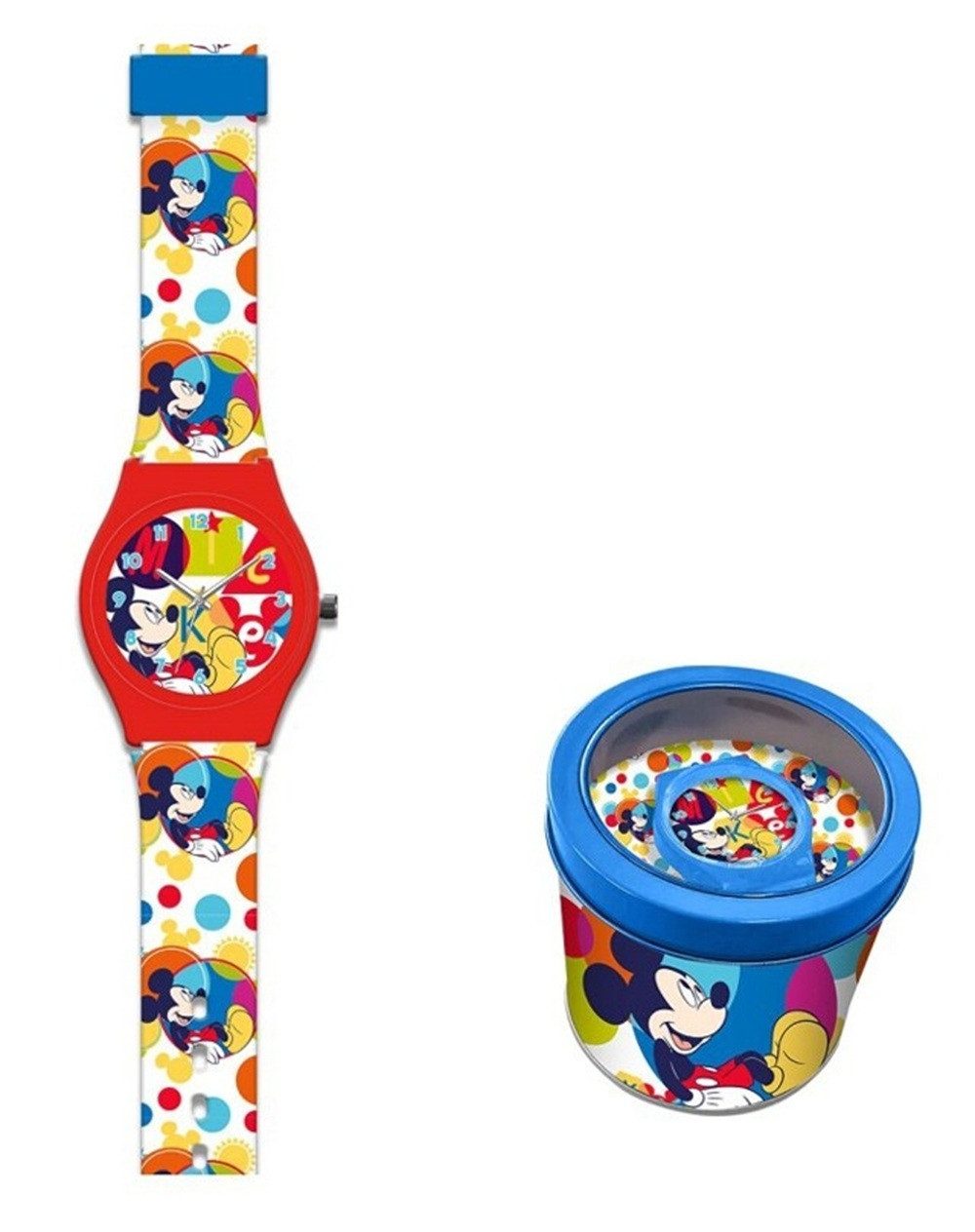 Disney Digitaluhr Disney Mickey Bubble analoge Uhr in Metallbox, (1-tlg)