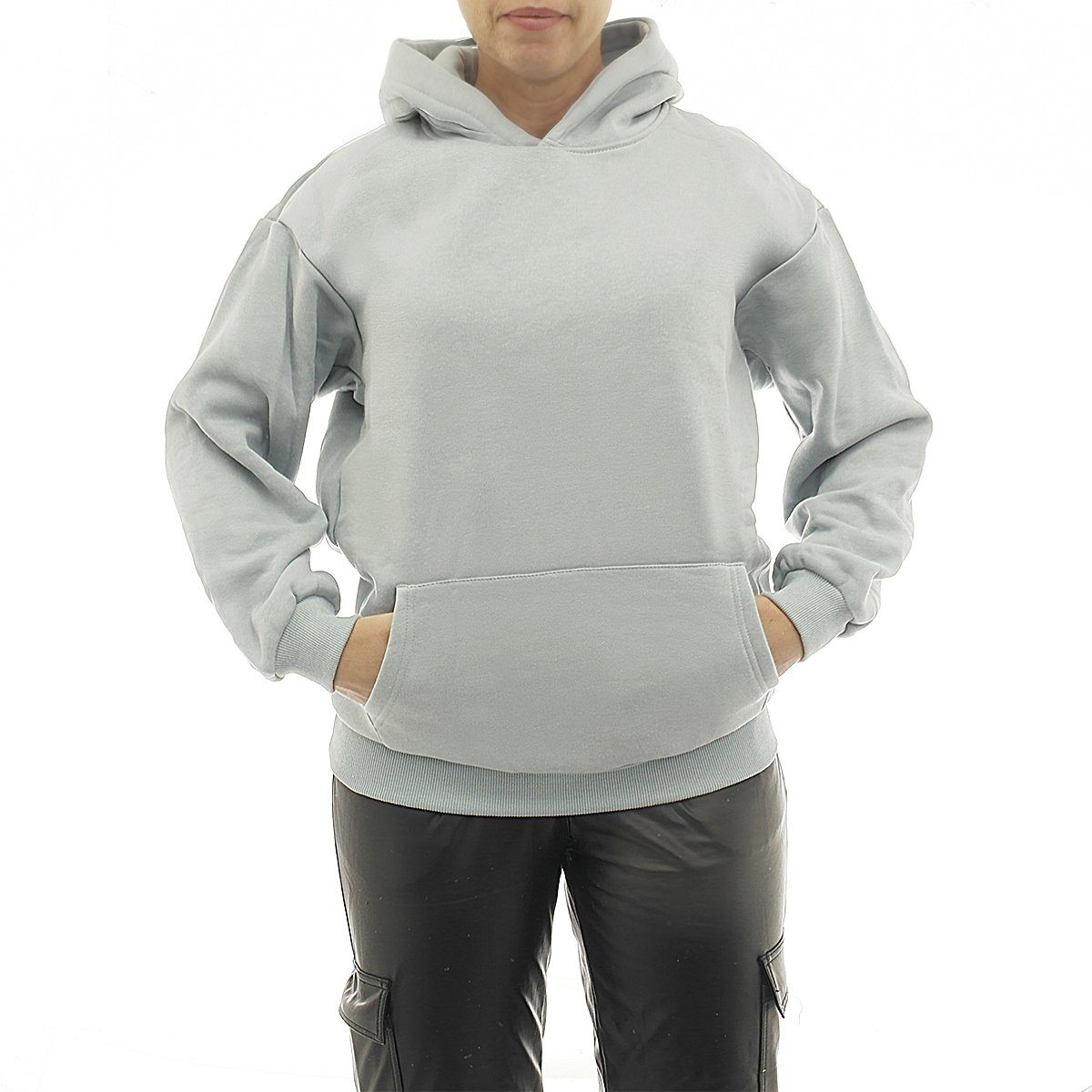 warm Oversize Hoodie Vlies Kapuzenpullover Pulli 7260 YESET hellblau Kapuze Tasche Pullover