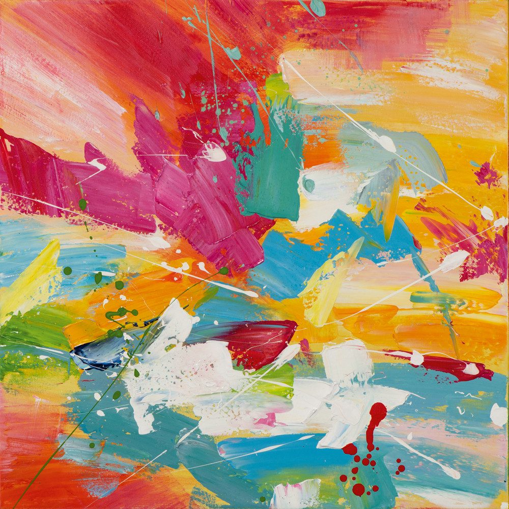 ArtUniverse Gemälde Buntes Farbspektakel 60 x 60 cm, Abstrakt