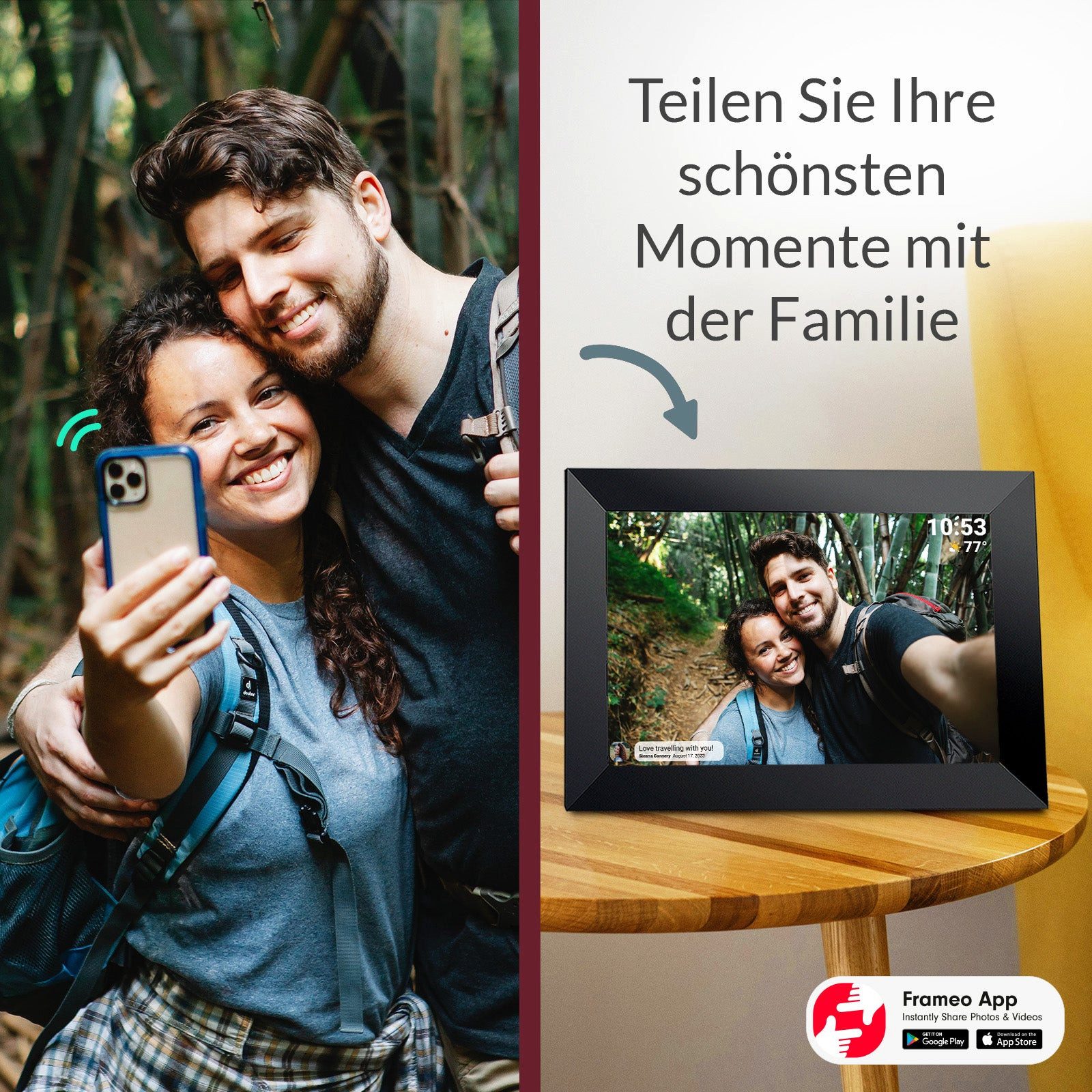 Xoro CPF 10C1/C2- 10.1 Zoll Digitaler Bilderrahmen (25,65 cm/10.1 ", 1280 × 800 Pixel, 16 GB, IPS‑Touchdisplay mit ultraweitem Blickwinkel)