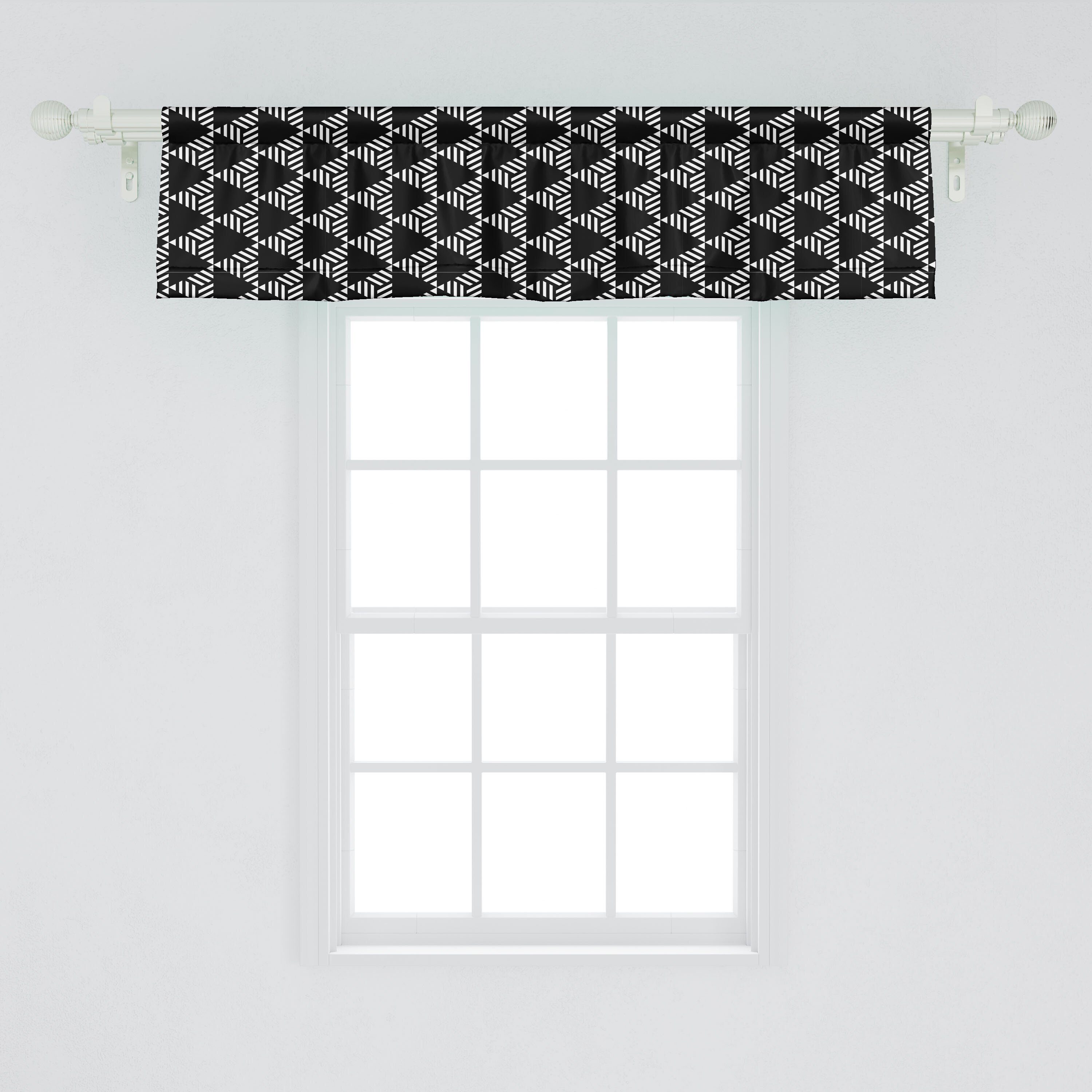 Stripes Triangles Vorhang Dekor Schlafzimmer Küche Abakuhaus, Geometrisch für Microfaser, Scheibengardine Volant mit von Stangentasche,