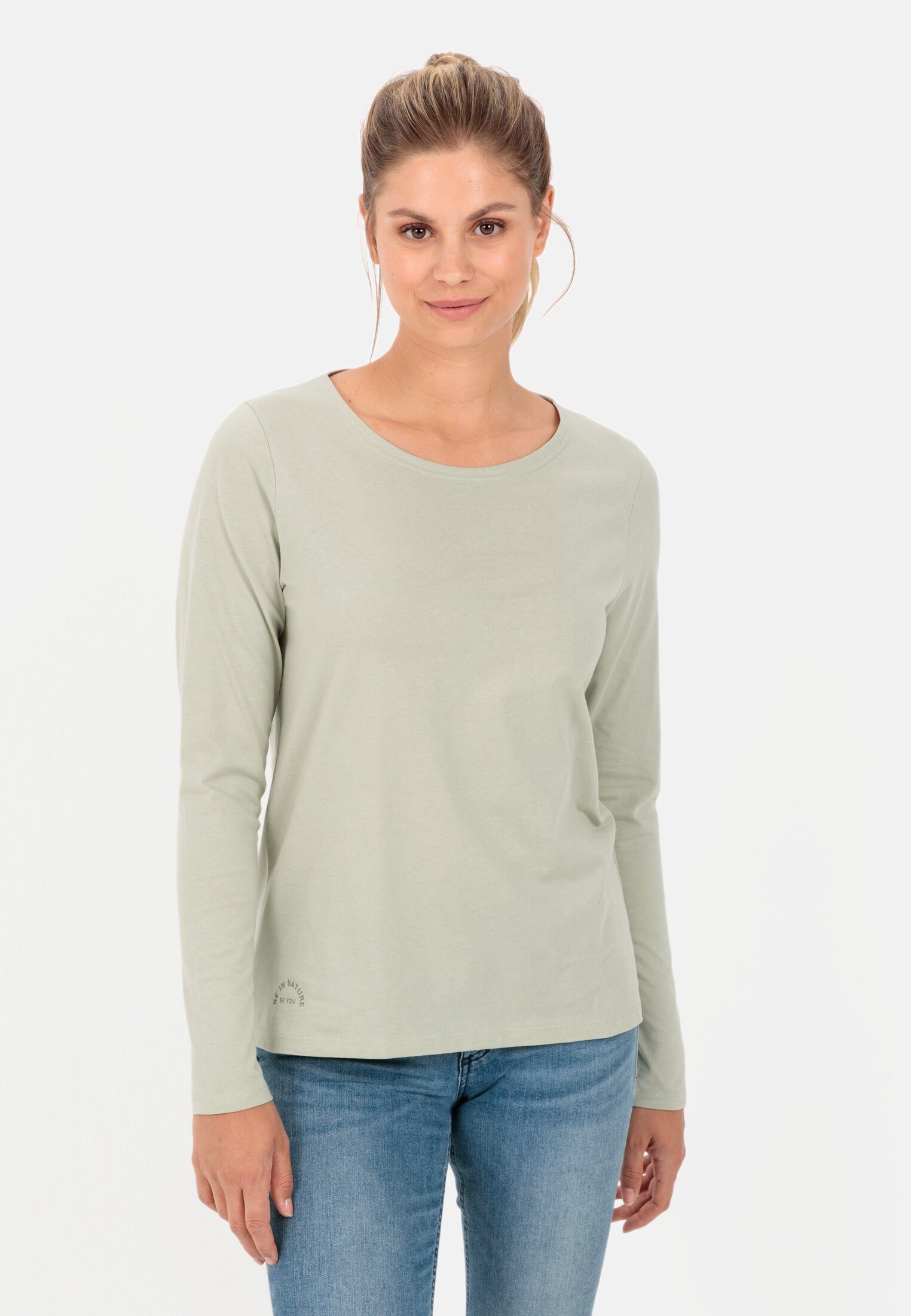 camel active Langarmshirt aus Organic Cotton Shirts_T-Shirt Grün