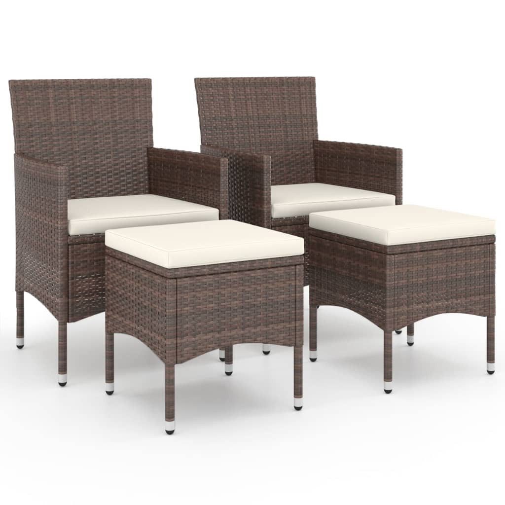 vidaXL Gartenstuhl 4-tlg. Gartenstuhl und Hocker günstig online kaufen