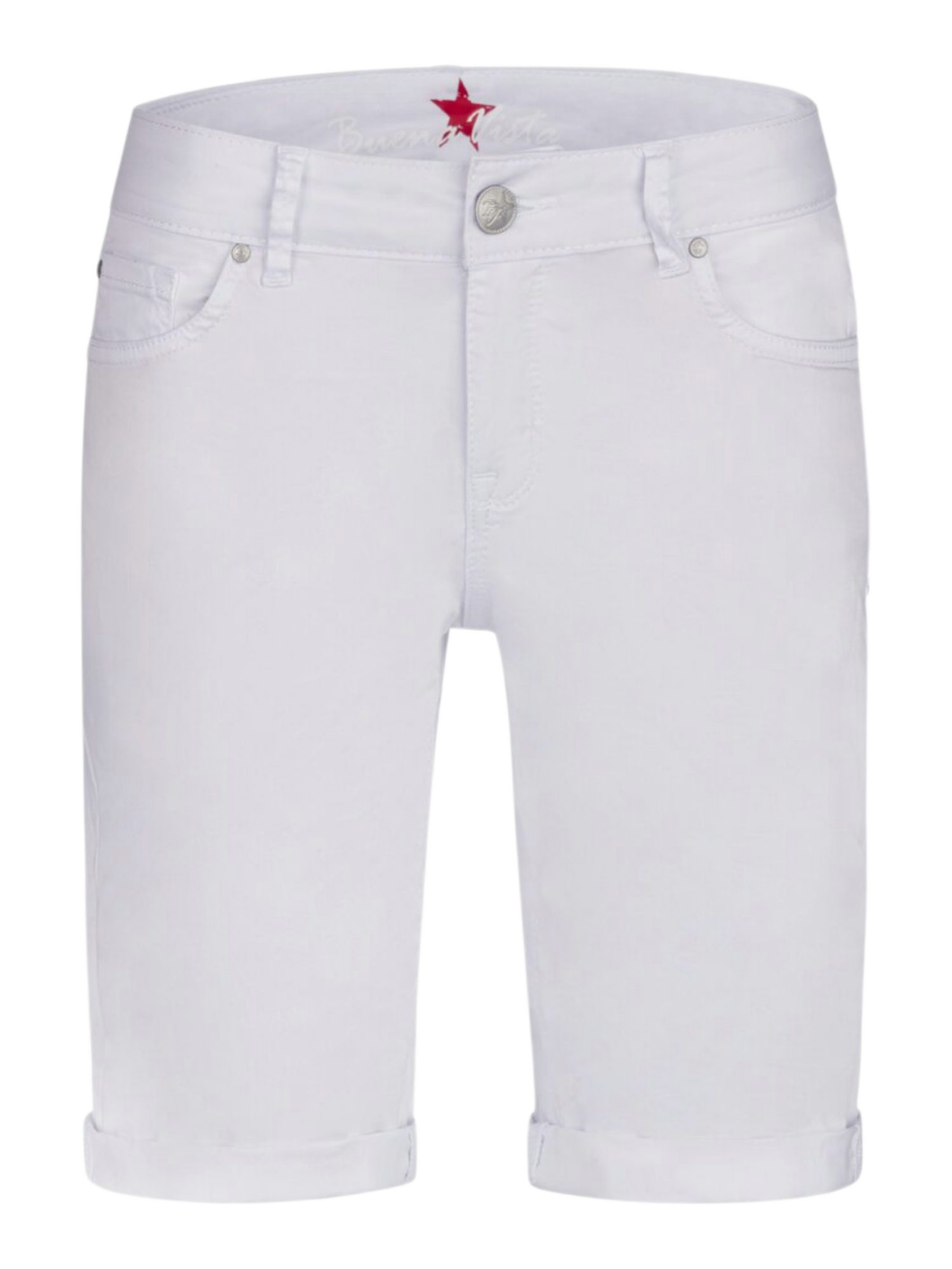 Buena Vista Stoffhose weiß, Casual, Baumwolle, Unifarben, Slim Fit, Mittel