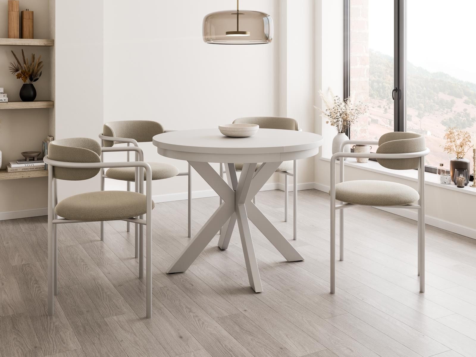 Compleo Esstisch modern, Metallbeine, Runder Esszimmertisch 100-180 BELLAMI, TOPPSELLER, MADE IN EU