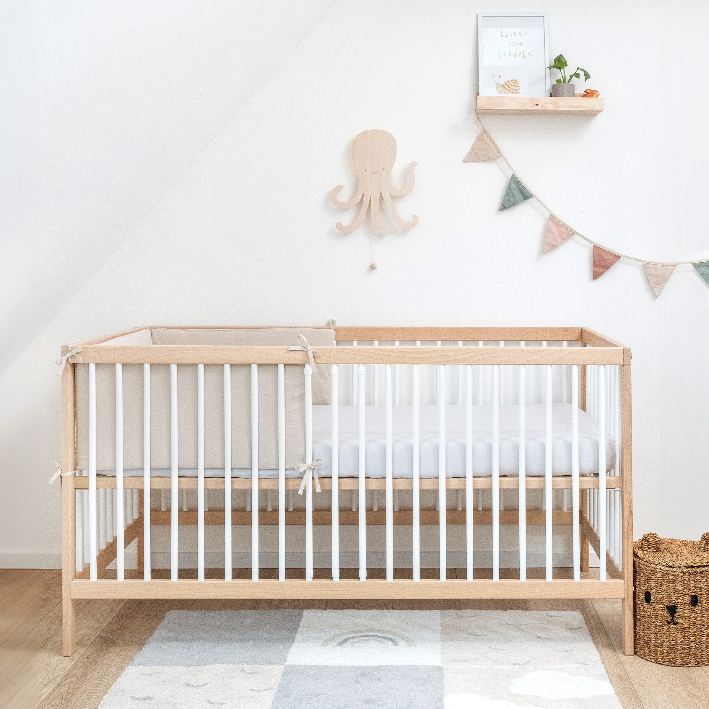 Ehrenkind Bettumrandung Bettumrandung Babybett aus Bio-Baumwolle, (hochwertige Bio-Baumwolle und innen weich gepolstert, Babybett Umrandungen), Bettumrandung Ba – Bild 4 von 5