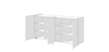 JUST by Spectral Sideboard Just.Charlie JSC1682 (Wandhängend montierbar oder verschiedene Designfüße zur Auswahl)