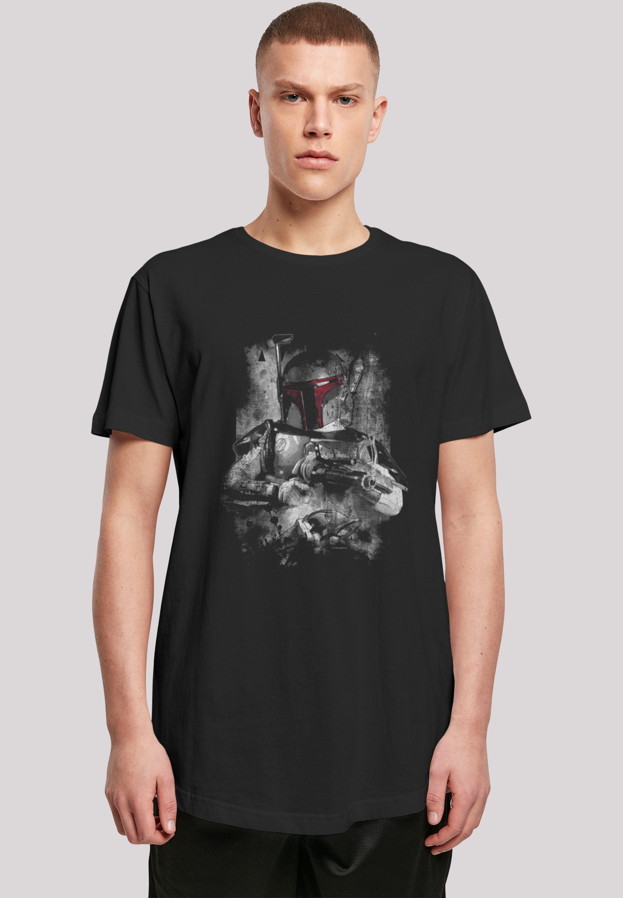 F4NT4STIC Boba Offiziell lizenziertes Fett T-Shirt Star Print, Distressed Wars Star Wars T-Shirt