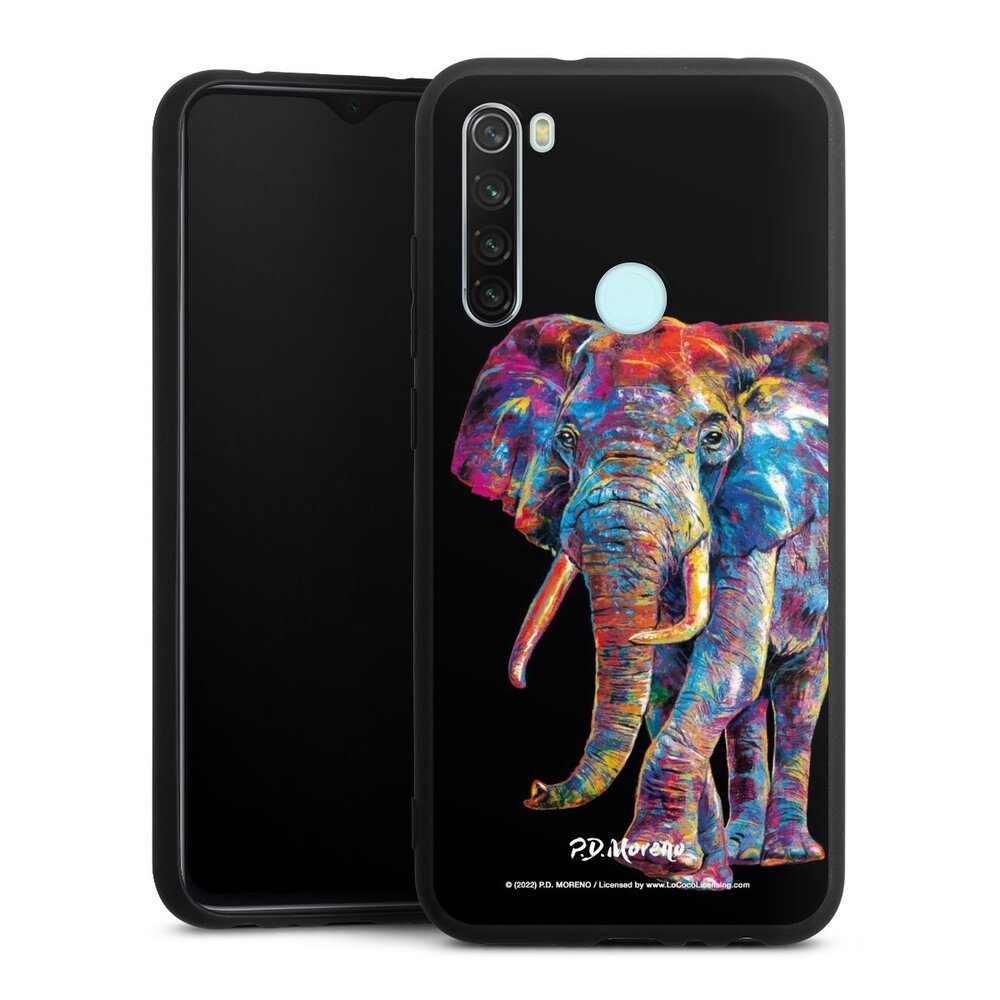 DeinDesign Handyhülle Elefant Tiere Design Elephant Art By P.D. Moreno, Xiaomi Redmi Note 8 Silikon Hülle Premium Case Handy Schutzhülle