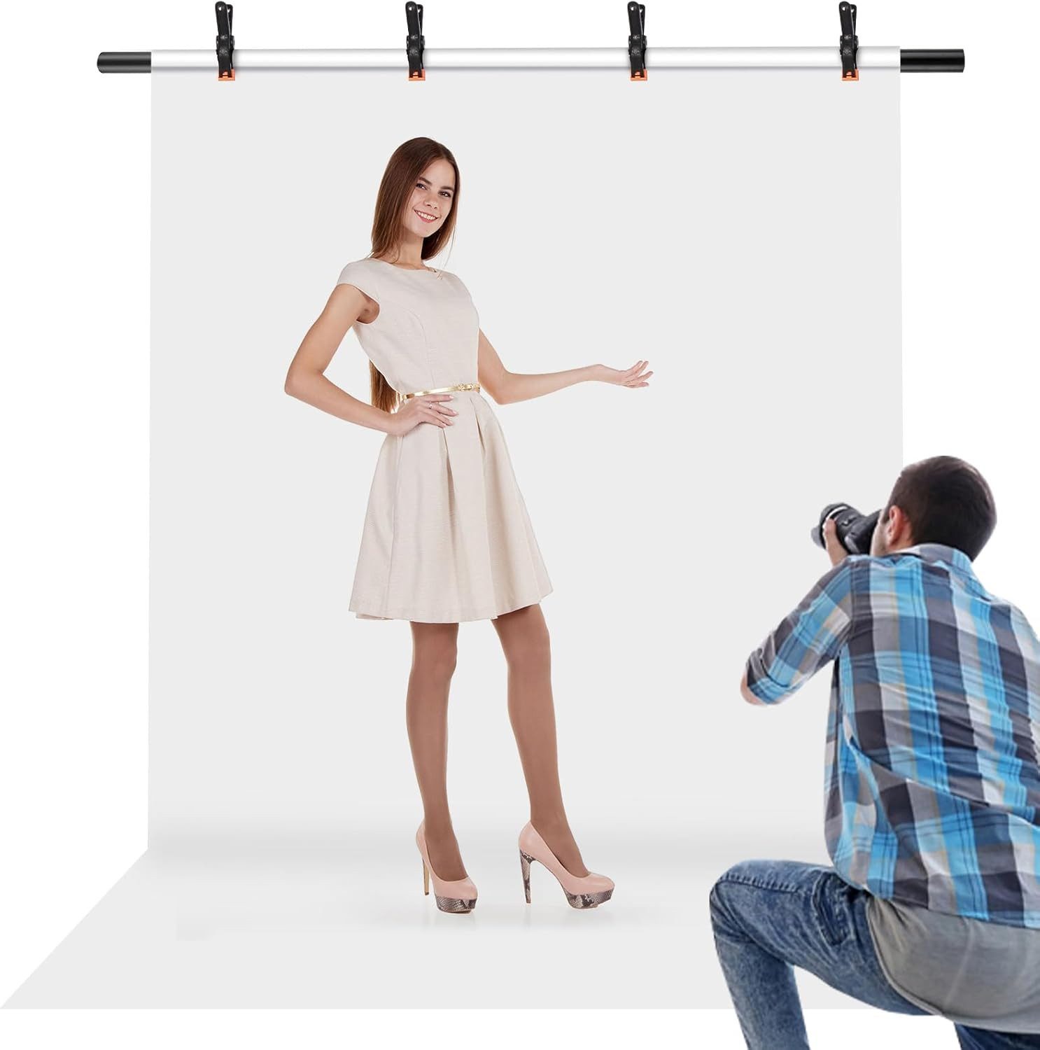 Youyijia Blitz-Halterung Background Stand 2 x 1.5 m Photo Background Stand Height Adjustable