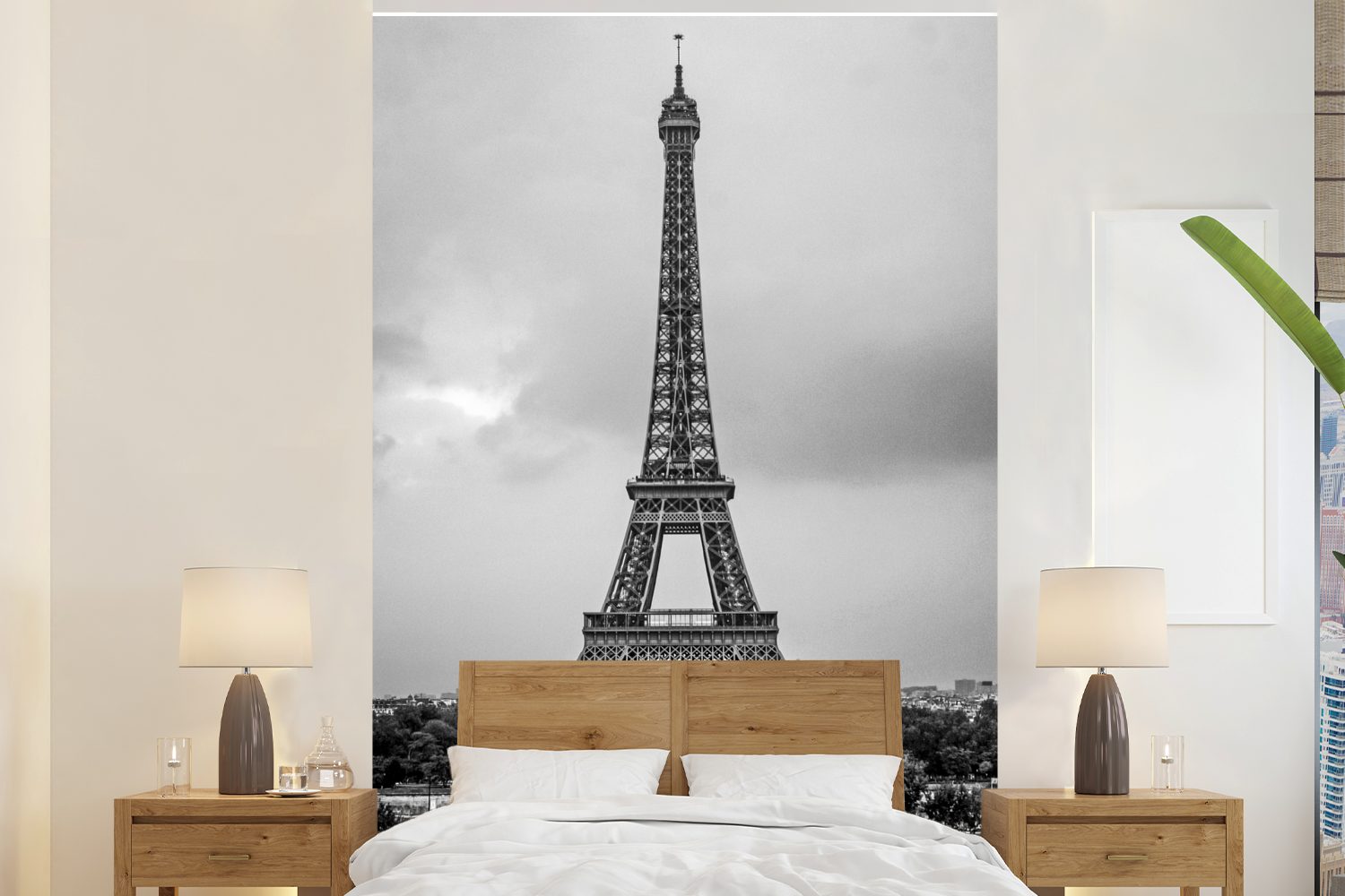 MuchoWow Fototapete Der alte Eiffelturm, Matt, bedruckt, (3 St), Montagefertig Vinyl Tapete für Wohnzimmer, Wandtapete | Fototapeten