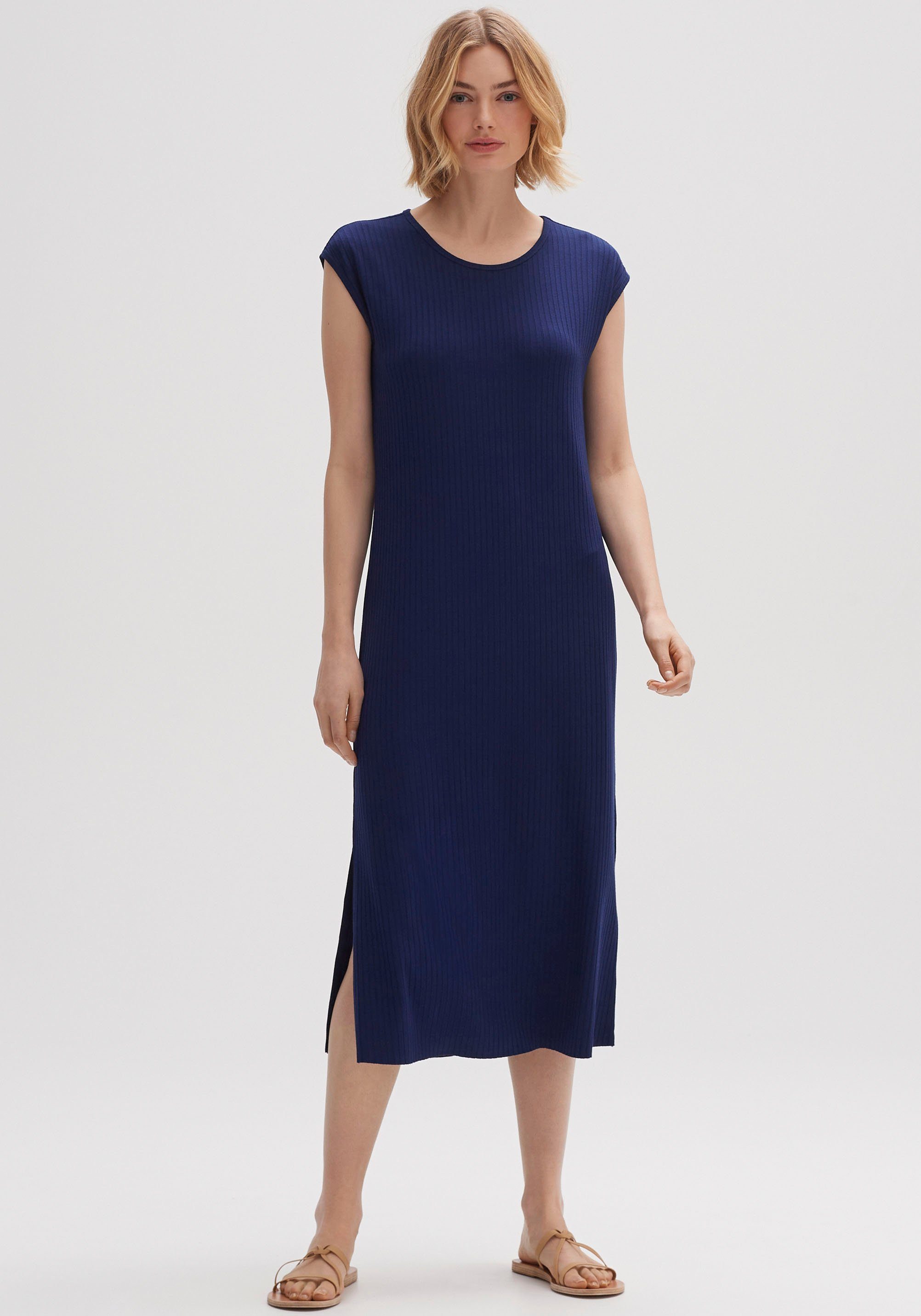 OPUS Jerseykleid Winston mit strukturiertem Griff blue hour | Sommerkleider