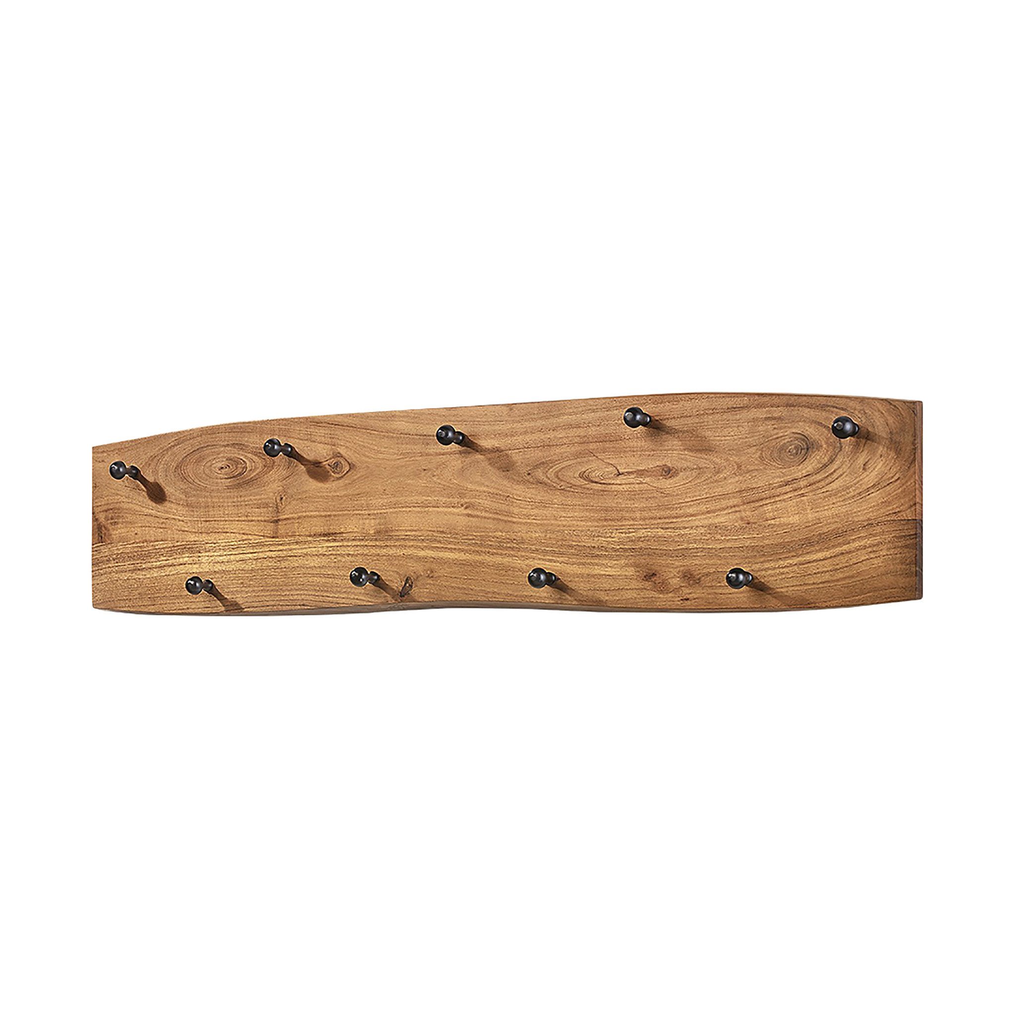 Kobolo Вешалки Garderobe Wandgarderobe aus Mangoholz mit 9 Haken, (1 St)