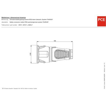 PCE PCE 2520-sr Schutzkontaktkupplung Gummi, Thermoplast 250 V Schwarz, R Steckernetzteil