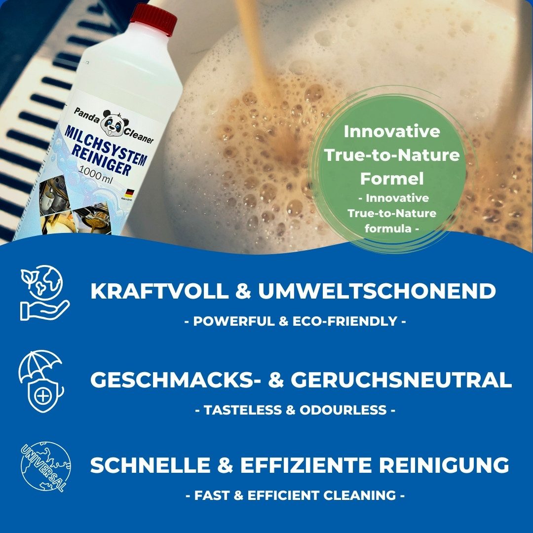 PandaCleaner Milchkreislauf-Reiniger - Kaffeevollautomaten Reiniger Milchsystem-Reiniger (1-St. 1l)