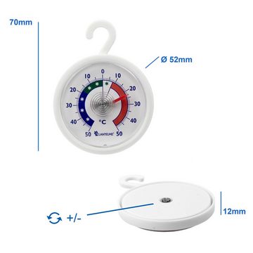 Lantelme Kühlschrankthermometer Gefrier- / Kühlschrankthermometer mit Haken, 5-tlg., rund, analog, Bimetall