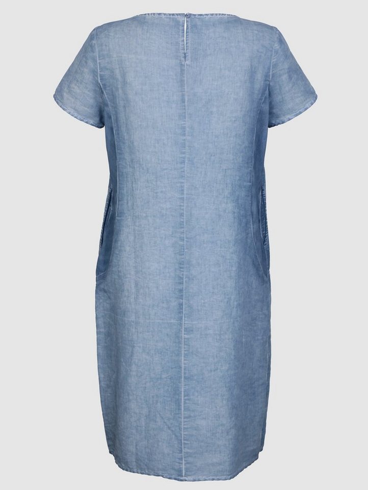 Laura Kent Kleid in toller Baumwoll/Leinenmischung in blau