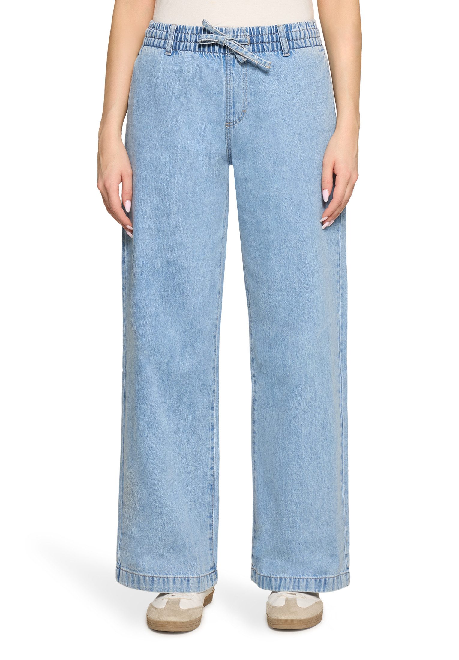 Cartoon Slim-fit-Jeans Damen mit weitem Bein