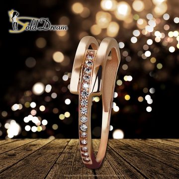 GoldDream Goldring GoldDream Gold Ring Gr.60 Zirkonia weiß (Fingerring), Damen Ring Apart aus 333 Rosegold - 8 Karat, Farbe: rose, weiß