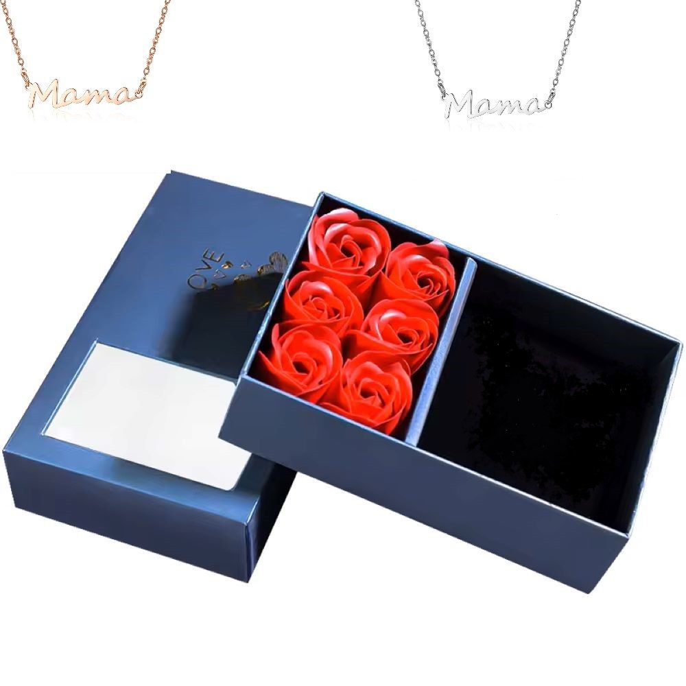 Tidy Schmuckkasten Rosen-Geschenkbox mit Kette Mama,Gold oder Silber Muttertag