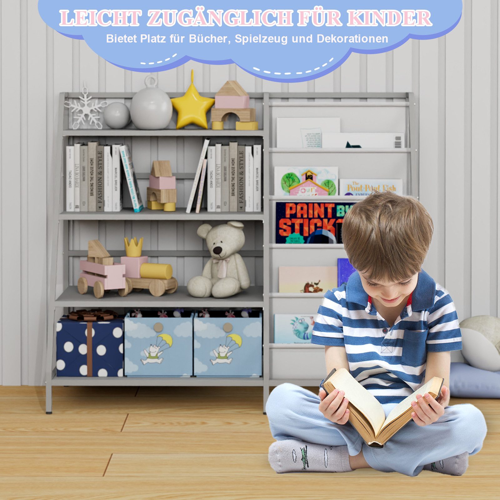 radelldar Kinderregal Bücherregal, mit 4 Fächern günstig online kaufen