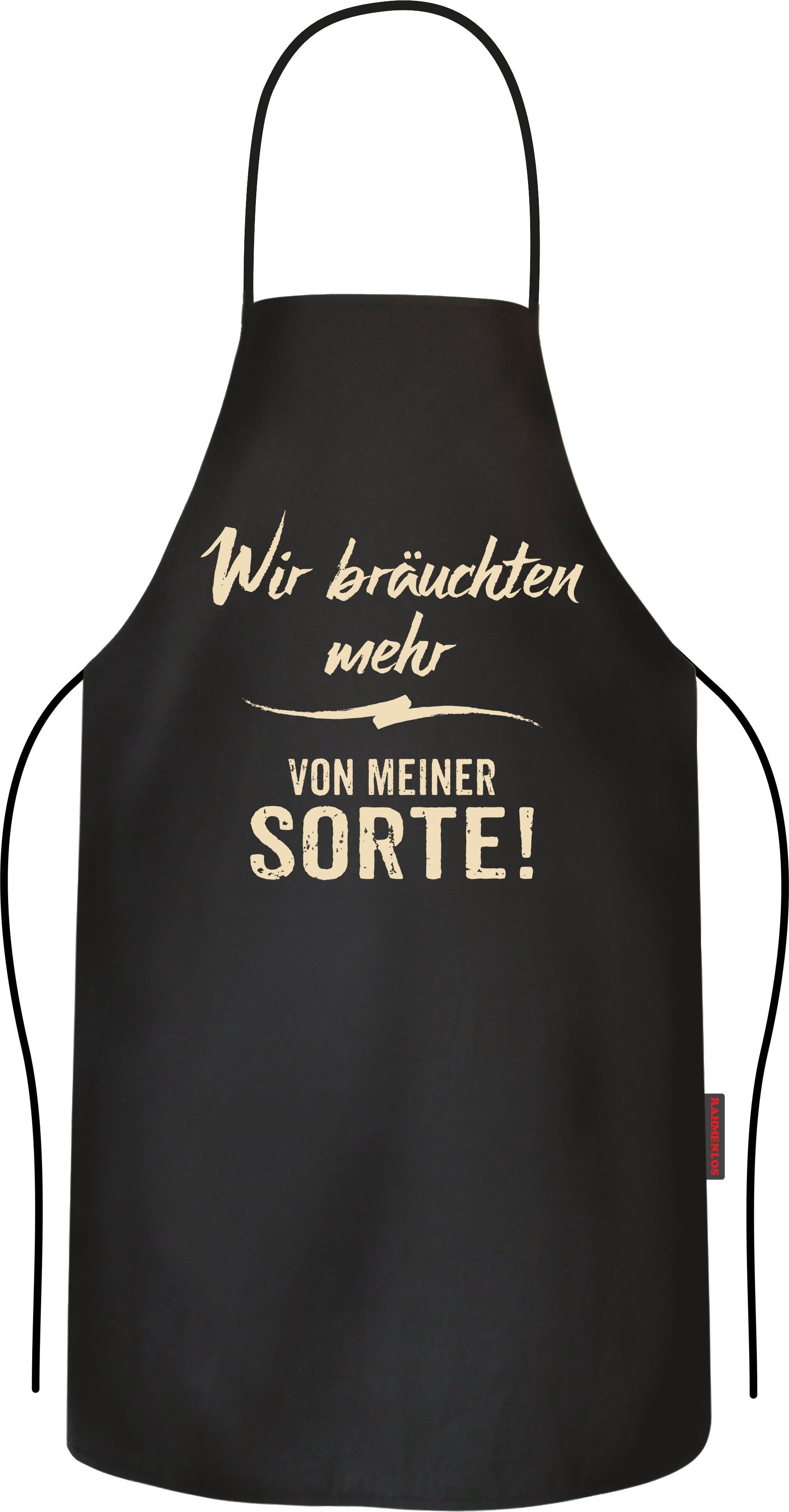 RAHMENLOS® Grillschürze Kochschürze Küchenschürze als Geschenk - wir bräuchten mehr von meiner Sorte