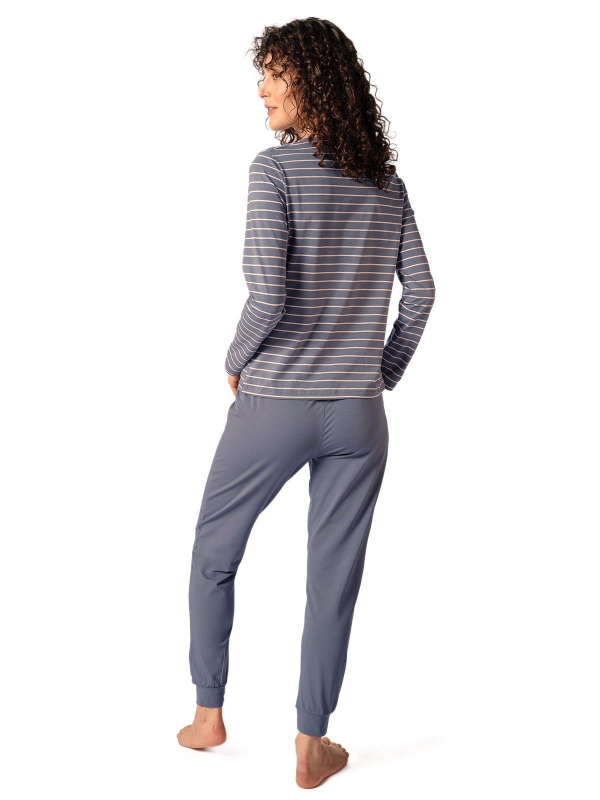HUBER Pyjama Damen Pyjama lang hautnah Night Basic Selection (Stück, 1 tlg) -