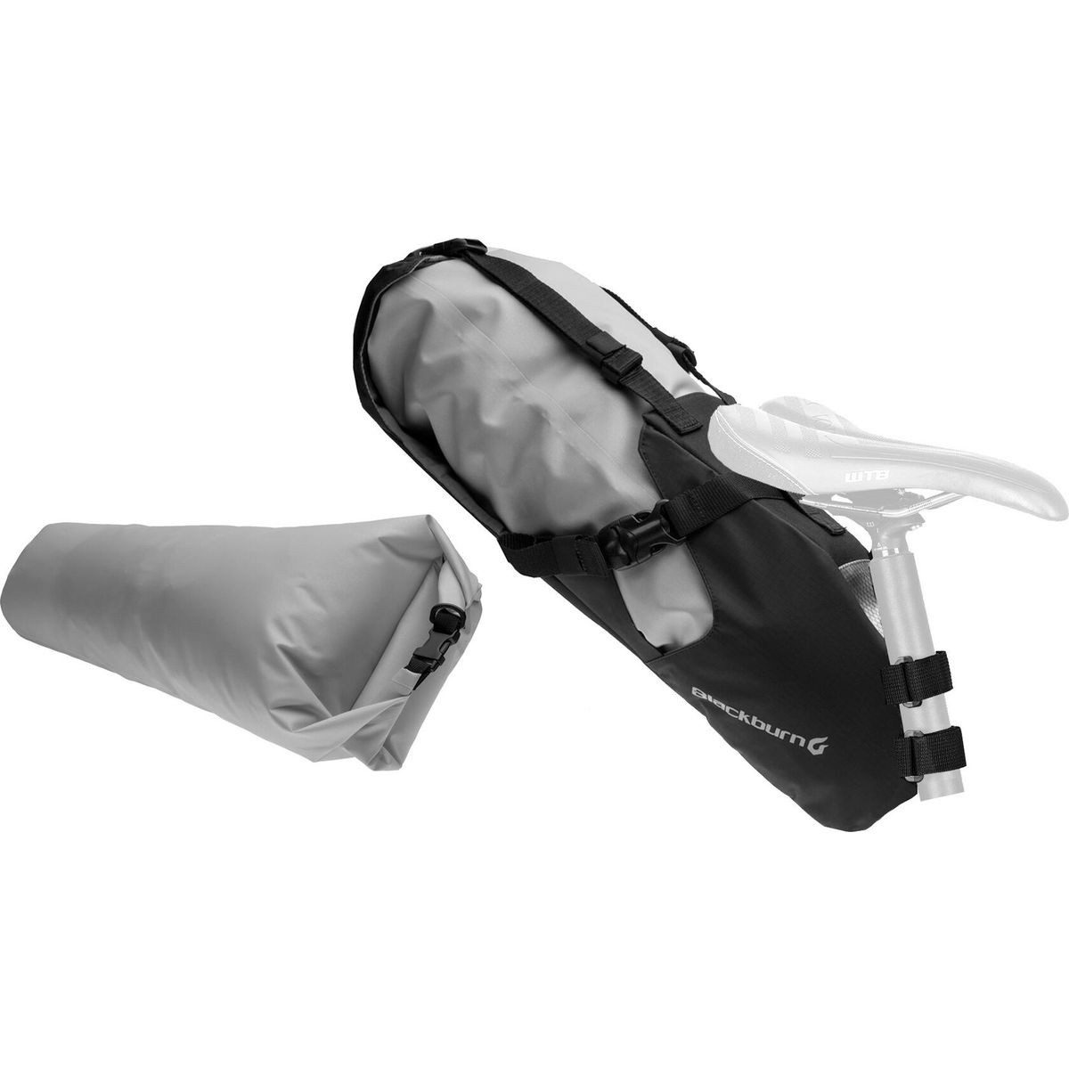 Blackburn Fahrradtasche Outpost Seat Pack & Dry Bag, Leichte, erweiterbare Satteltasche mit 11L Volumen, ideal für