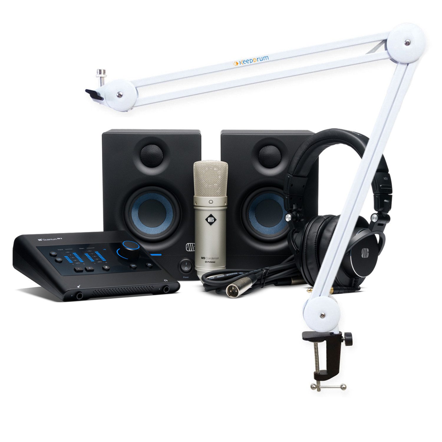 Presonus Recording-Set Quantum ES Ultimate Bundle mit Gelenkarm Weiss Digitales Aufnahmegerät