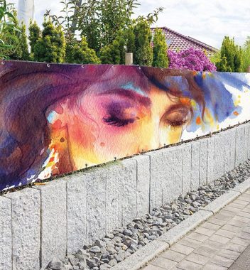 MyMaxxi Sichtschutzzaunmatten Zaunbanner Gemälde aus Wasserfarben Sichtschutz Garten Zaun