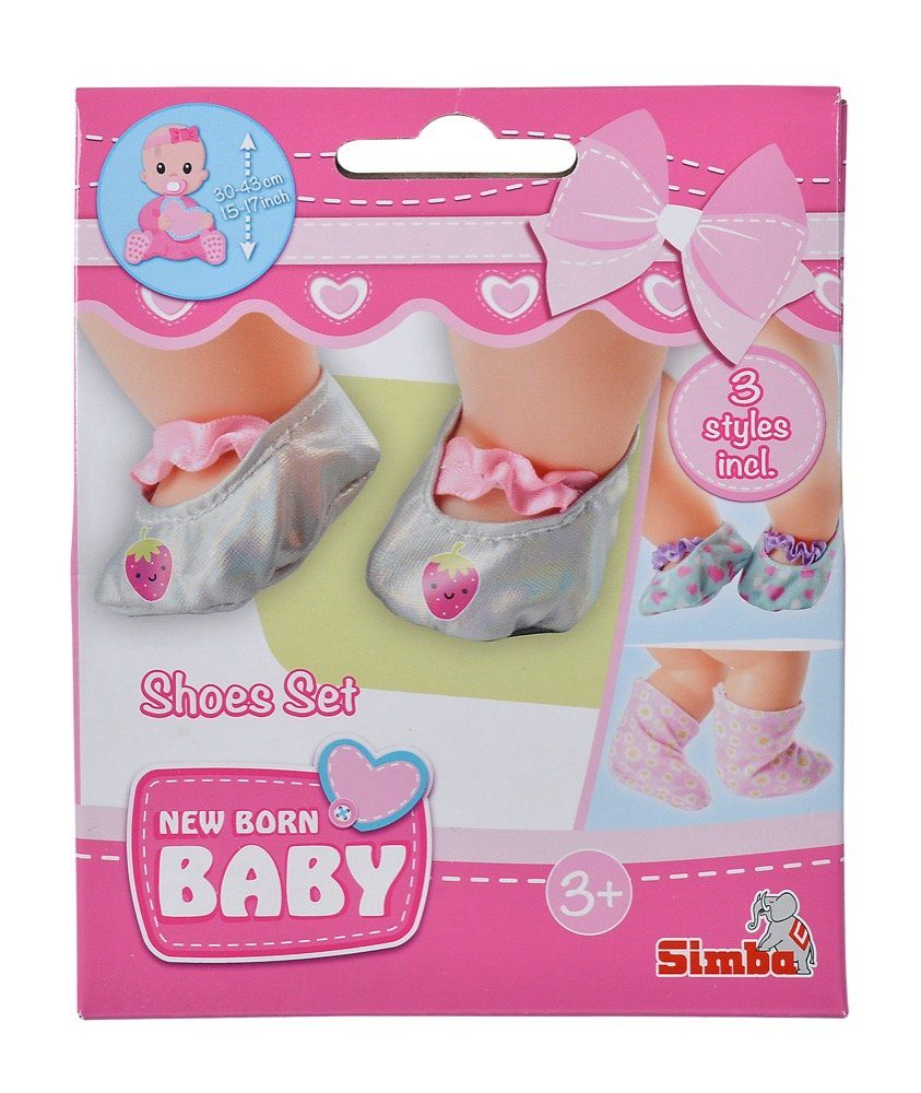 SIMBA Babypuppe New Born Baby Schuhset (3 Paar) für alle Puppen 30 - 43 cm 105560017