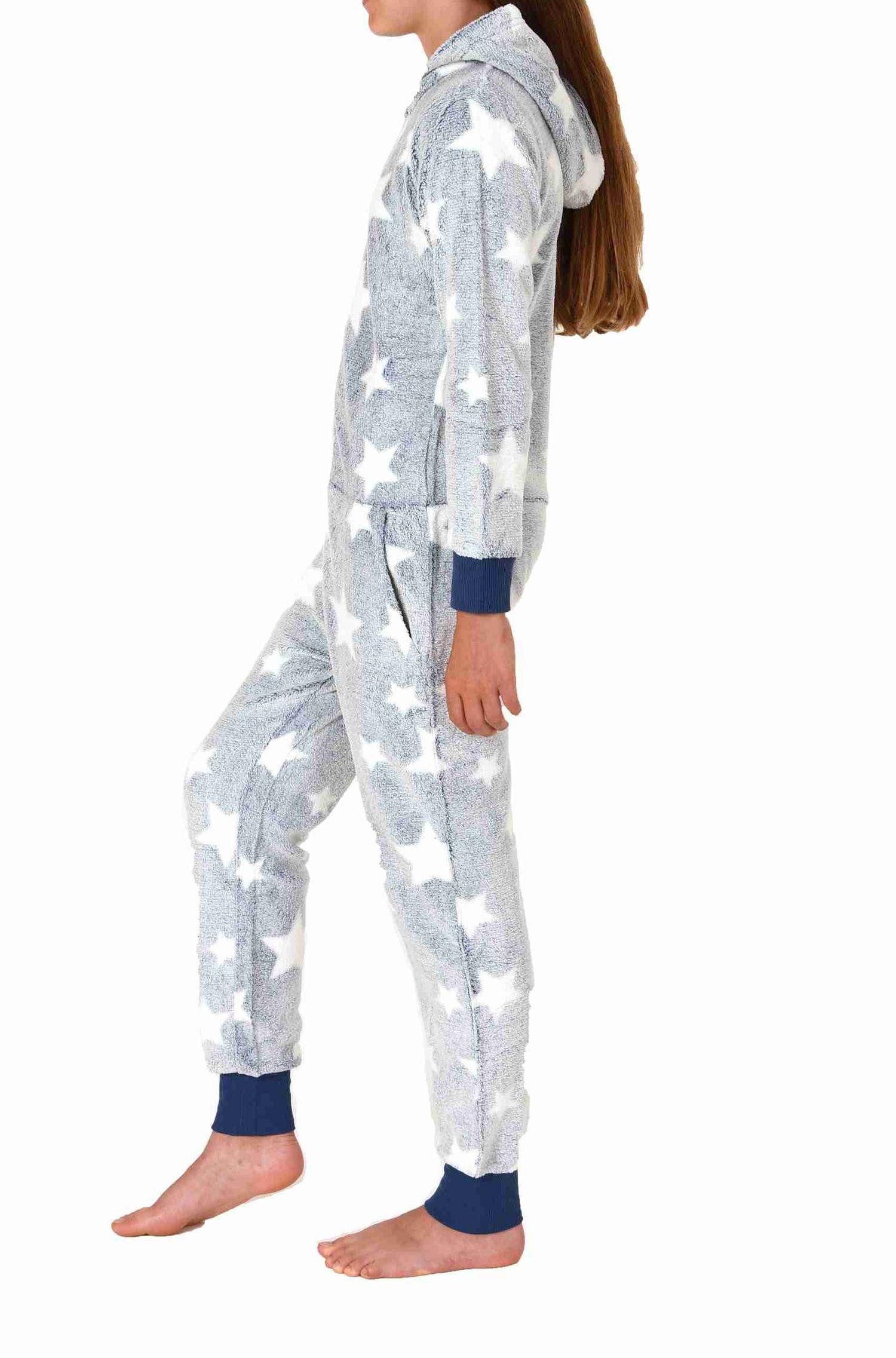 Normann Pyjama Mädchen Schlafanzug Jumpsuit Overall in Sterneoptik – Bild 2 von 3
